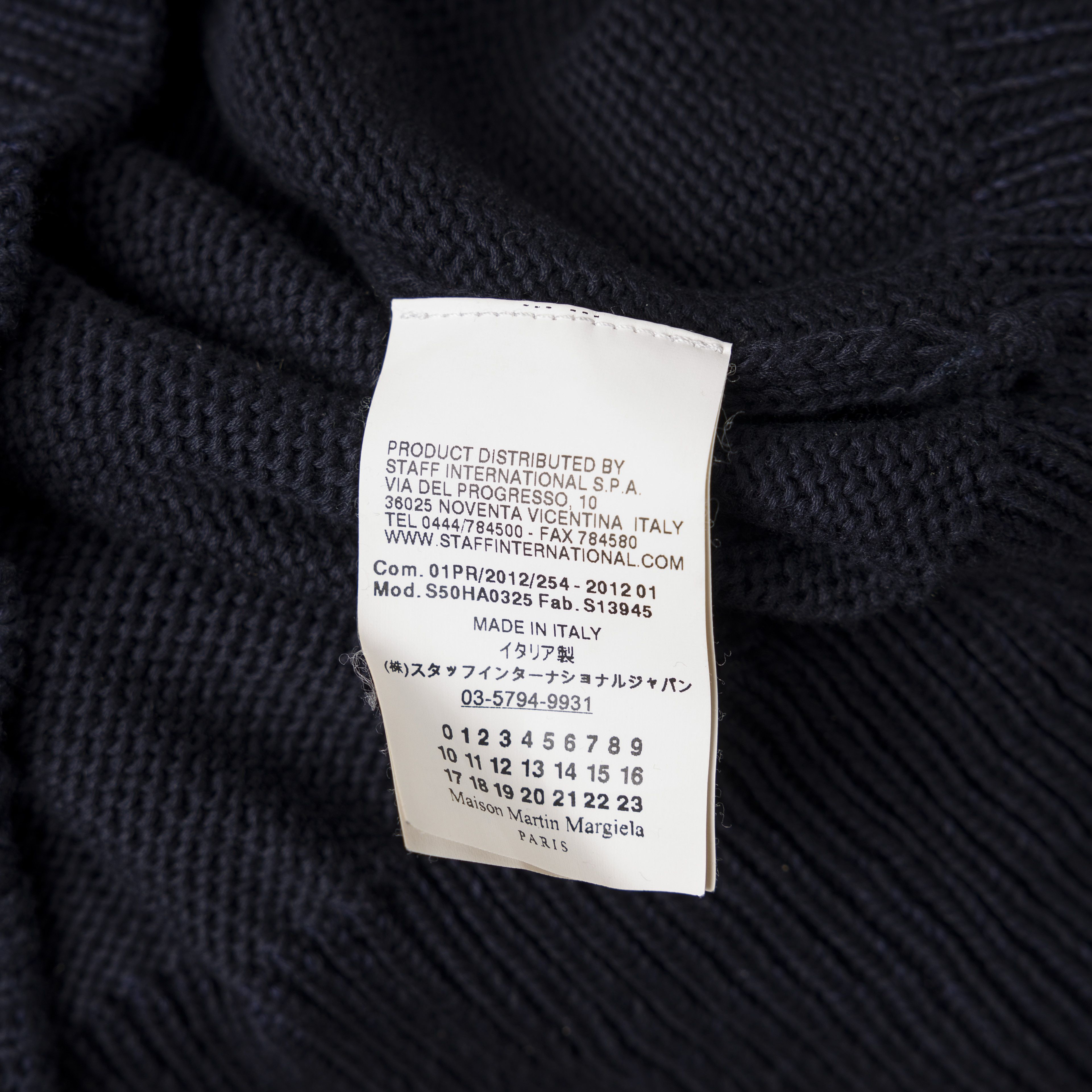 Maison Margiela MAISON MARGIELA Mock Neck Cotton Sweater Navy Size US L / EU 52-54 / 3 - 3 Thumbnail
