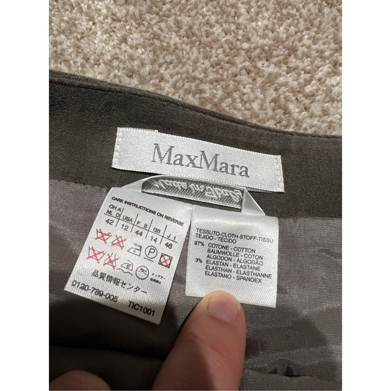 Max Mara Max Mara women cotton grey midi skirt size 12 Size 34" / US 12 / IT 48 - 3 Thumbnail