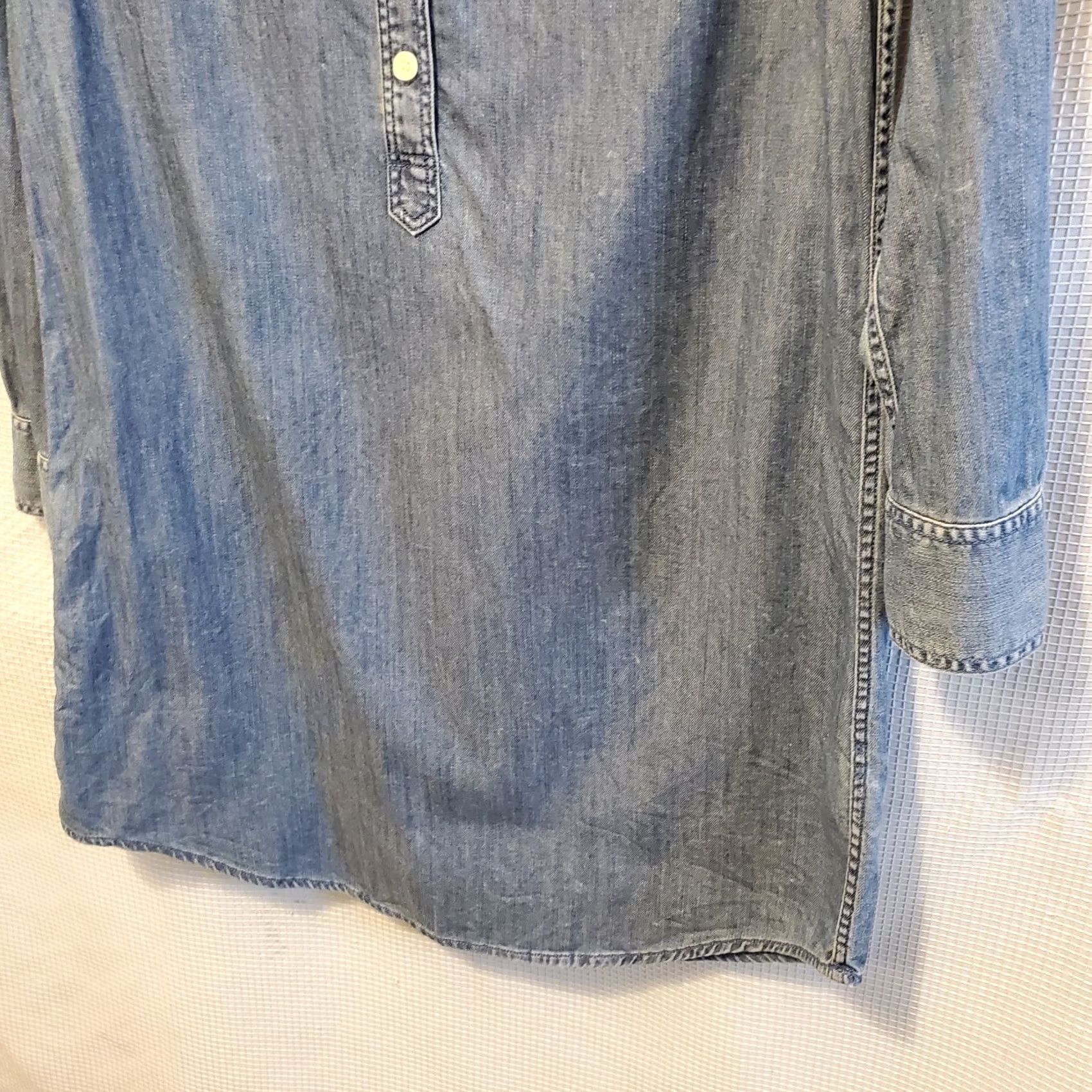 J.Crew J Crew Blue Chambray Denim Popover Shirt Dress Long Sleeve Sz S Womens Capsule Size S / US 4 / IT 40 - 4 Thumbnail