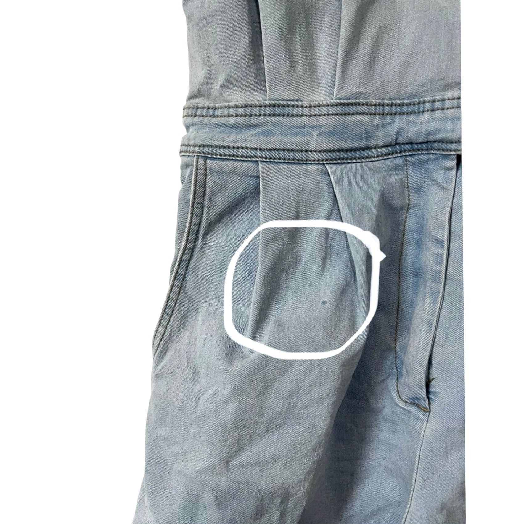 Vintage Day + Moon Denim Romper Women’s M Short Sleeve Button Up Jumpsuit Blue Size 32" / US 10 / IT 46 - 2 Thumbnail