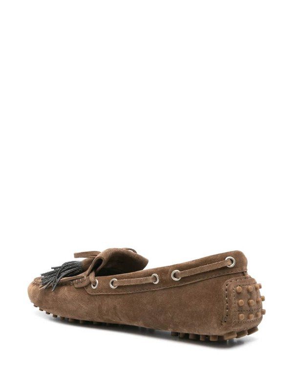 Brunello Cucinelli o1B3y1r0426 Suede Loafers in Brown Size US 7 / IT 37 - 4 Thumbnail