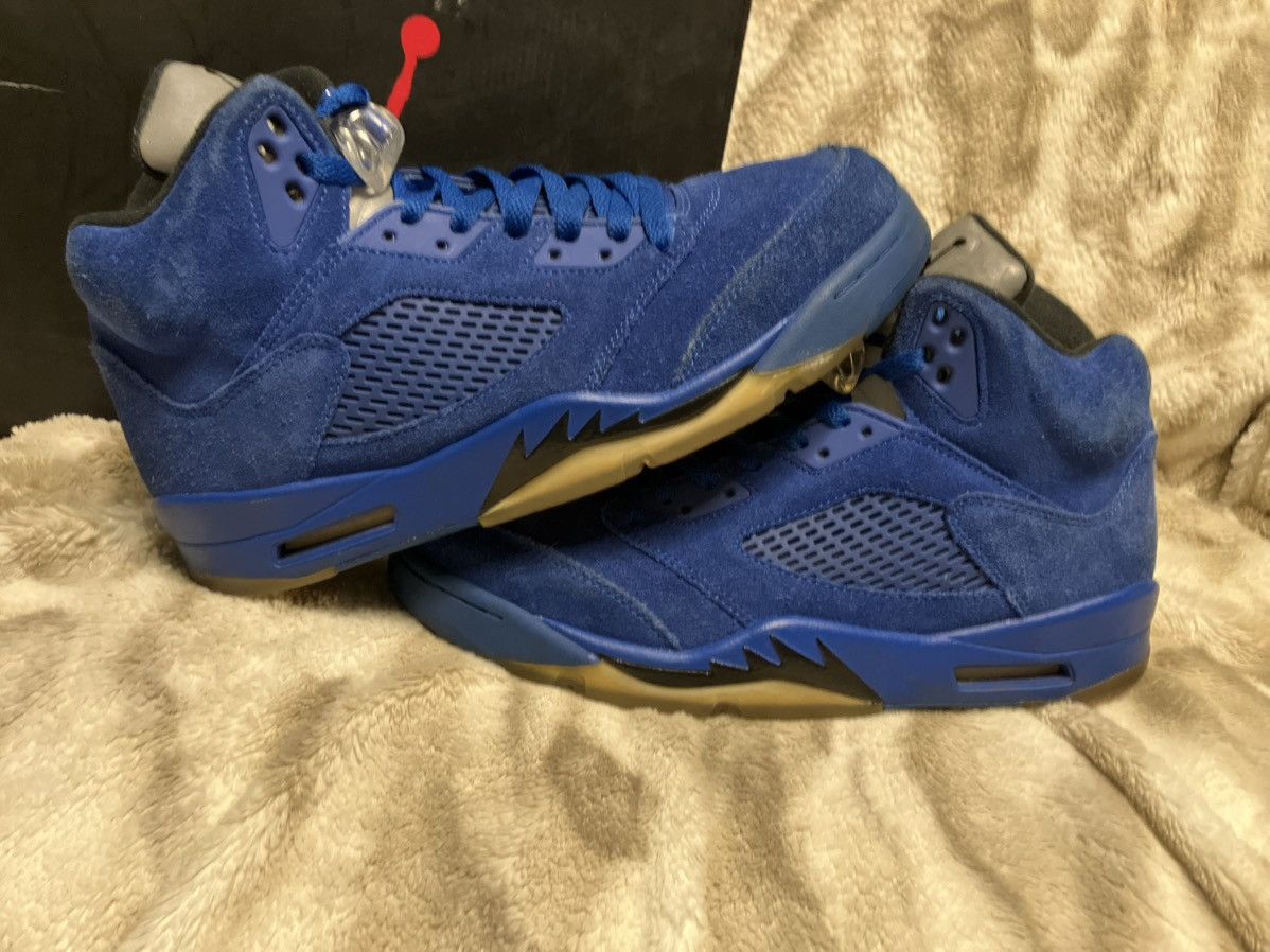 Jordan Brand Sz 10m- Air Jordan 5 Retro Blue Suede- Used OG All Size US 10 / EU 43 - 4 Thumbnail