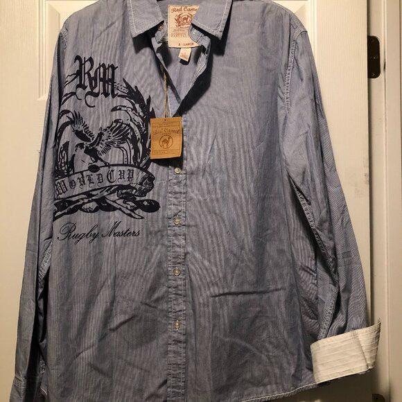 Other Red camel men's new blue cotton casual shirt size: XL Size US XL / EU 56 / 4 - 1 Thumbnail
