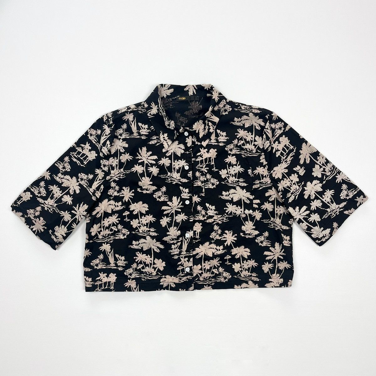 Maje Maje Cropped Shirt Palm Print Size 2 Tropical Size M / US 6-8 / IT 42-44 - 2 Thumbnail