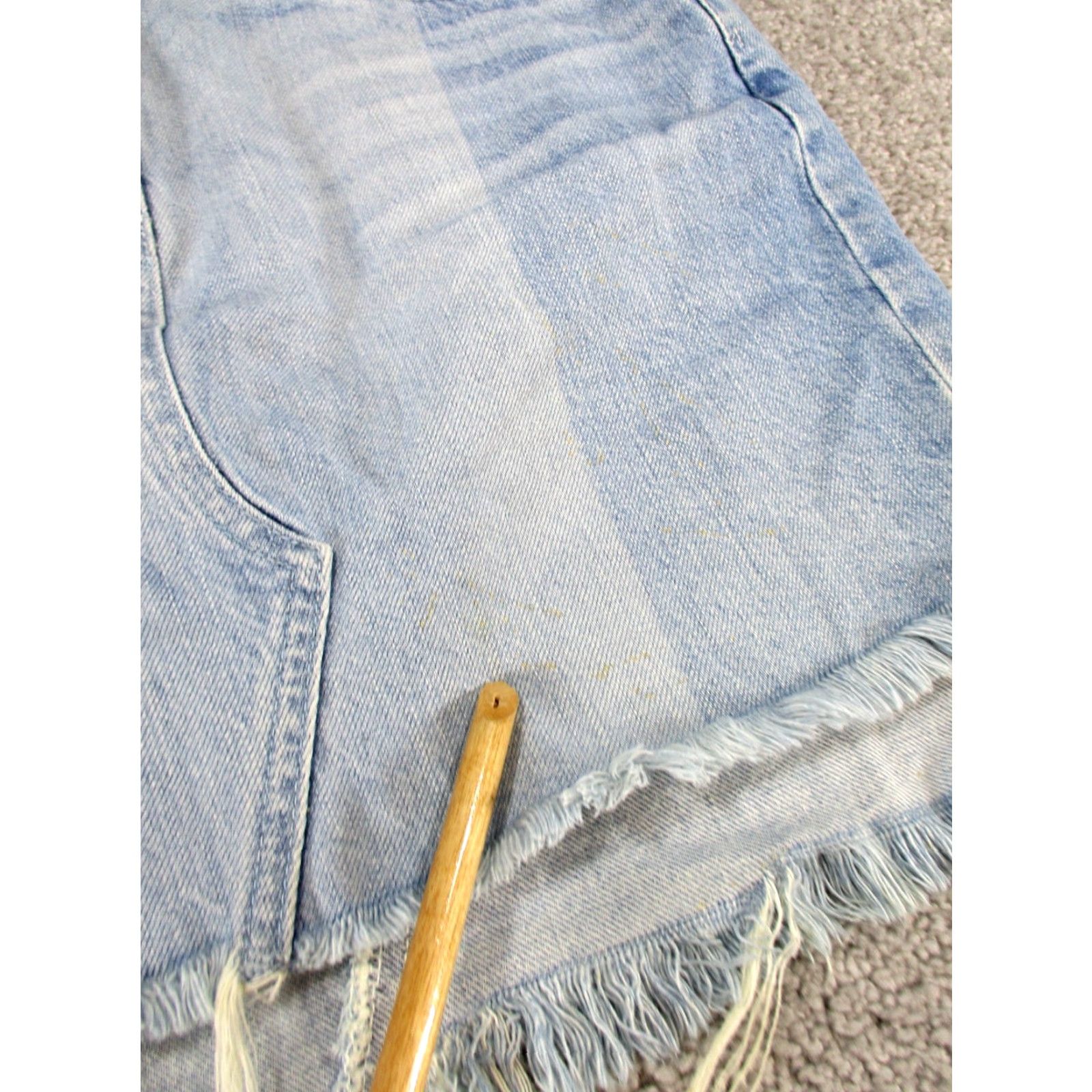 Denime VINTAGE Adriano Goldschmied Mini Skirt Womens 25 Light Denim Blue Short Zip Zipper AG Size 42" / US 20 - 2 Thumbnail