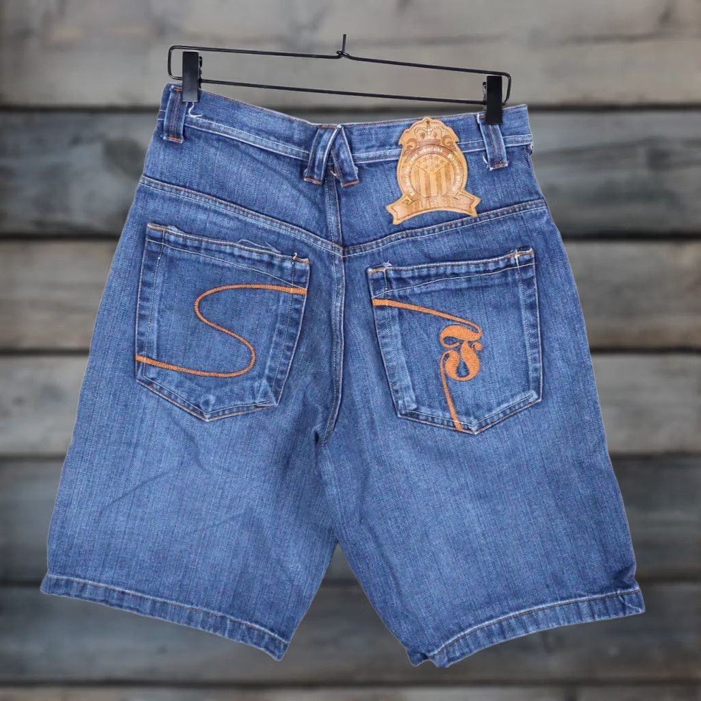 Denime VINTAGE Bare Fox Baggy Jean Shorts Bermuda Denim 30 x 12 Blue Embroidered Men’s Shorts Boys? Size US 30 / EU 46 - 1 Thumbnail