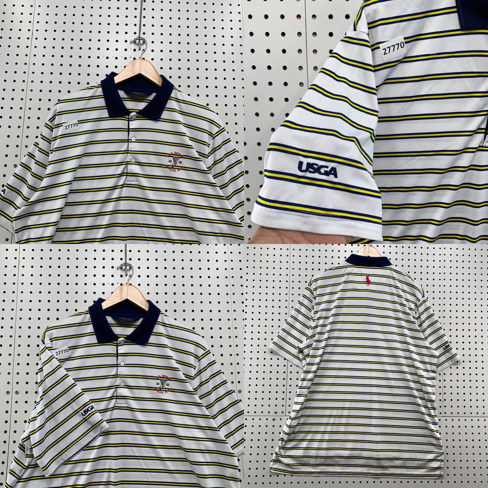 Polo Ralph Lauren Polo Ralph Lauren Performance Shirt XL White Yellow US OPEN Men's Collared Size US XL / EU 56 / 4 - 9 Thumbnail