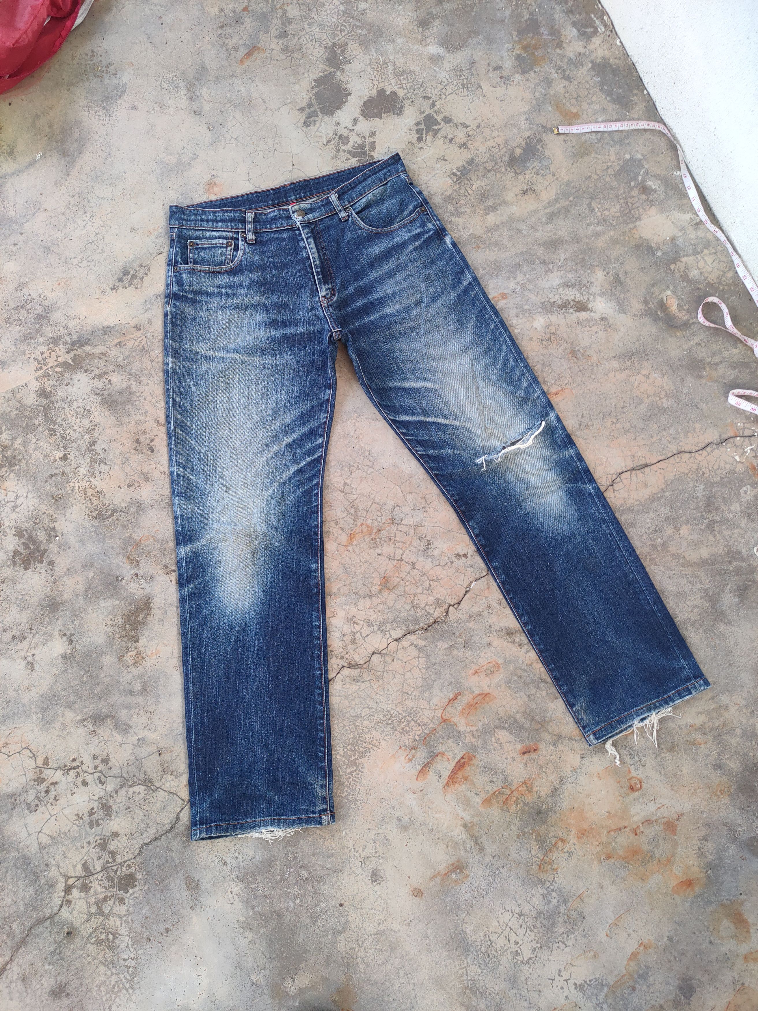 Japanese Brand W34 VINTAGE JAPANESE FADED DISTRESSED RIPPED JEANS PANTS Size US 34 / EU 50 - 2 Thumbnail