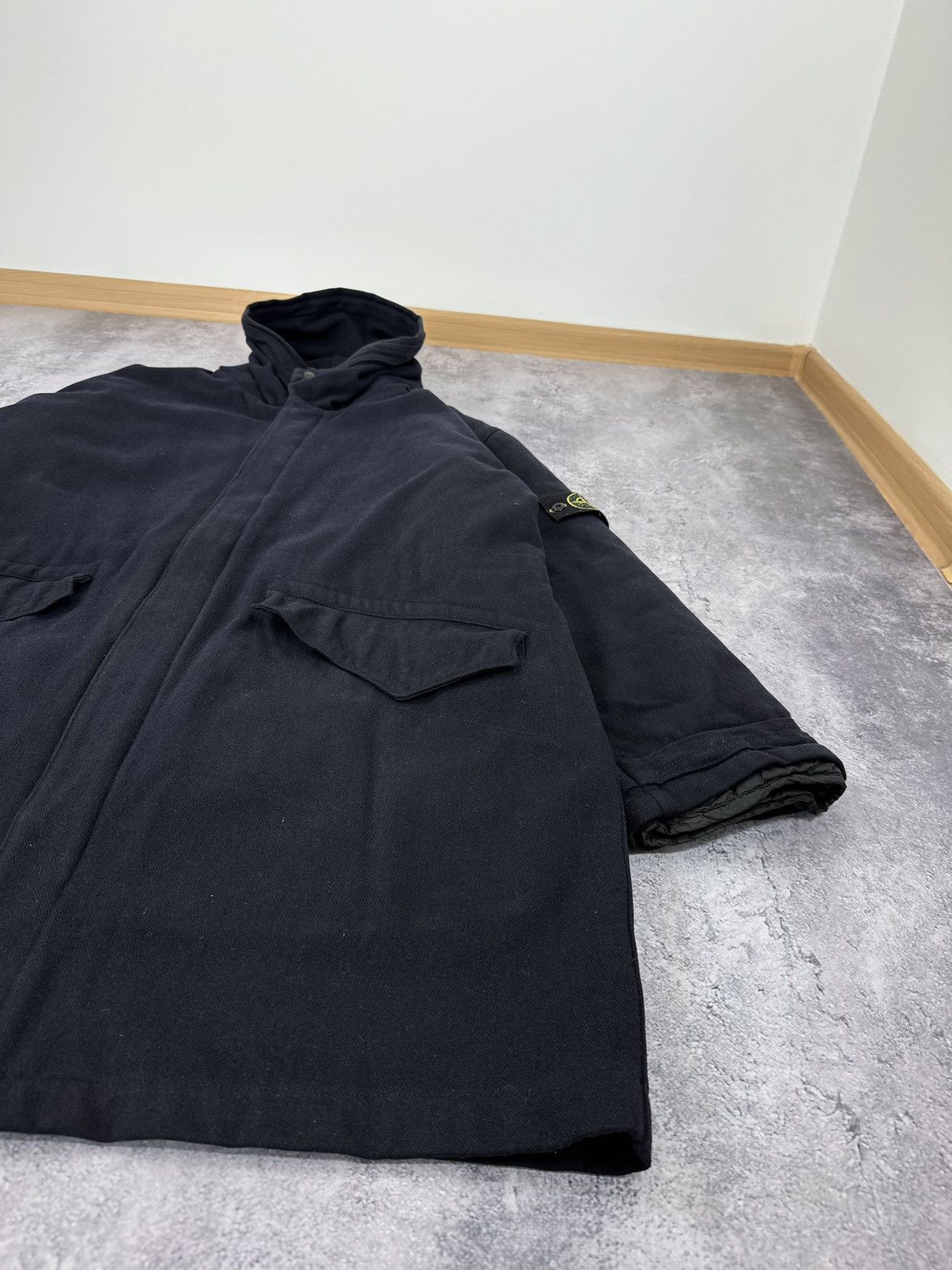 Massimo Osti Vintage 1998 Stone Island Archival Wool Hooded Long Coat Size US XL / EU 56 / 4 - 5 Thumbnail