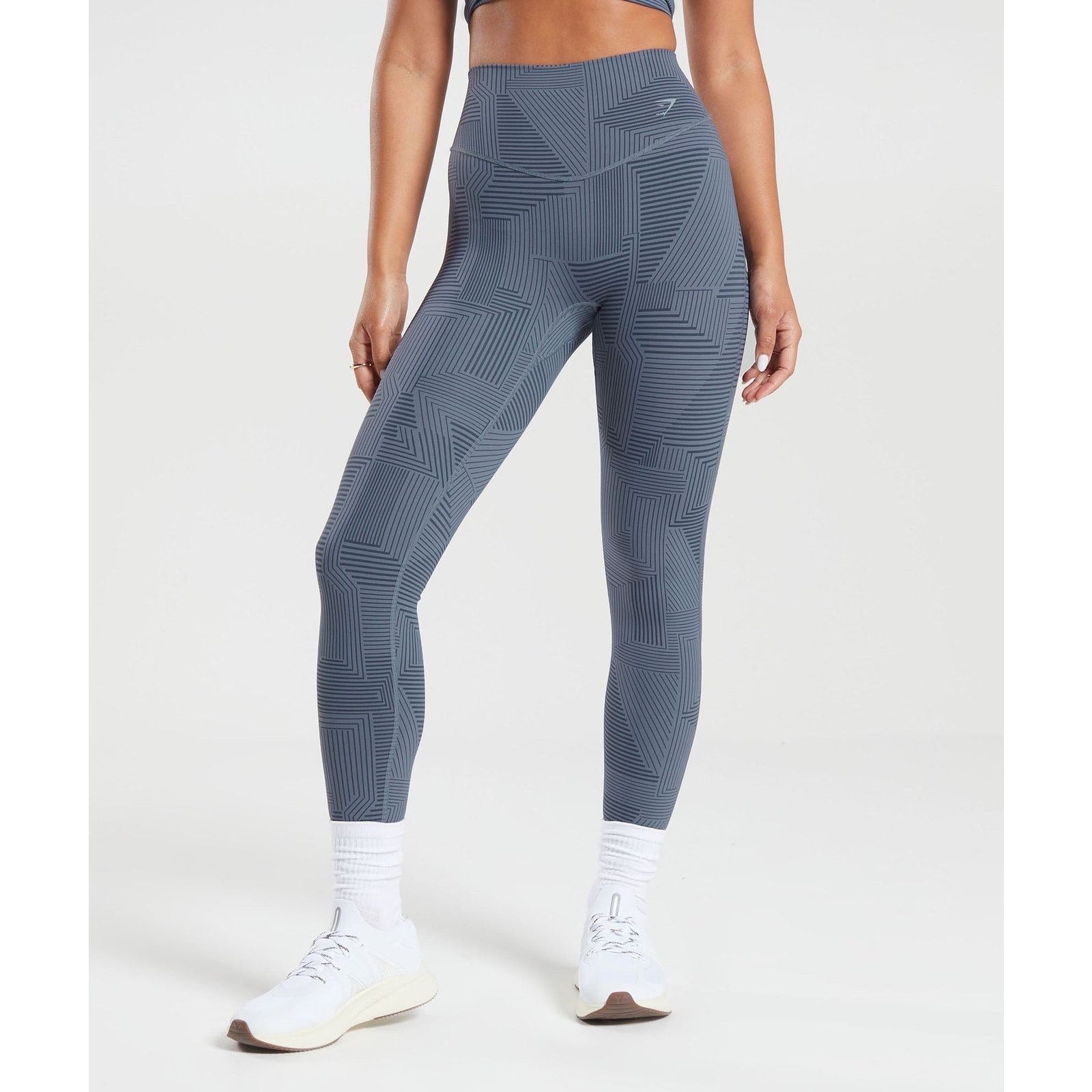 Gymshark Gymshark Blue Striped Elevate Leggings - Small Ankle Length Size 27" / US 4 / IT 40 - 8 Thumbnail