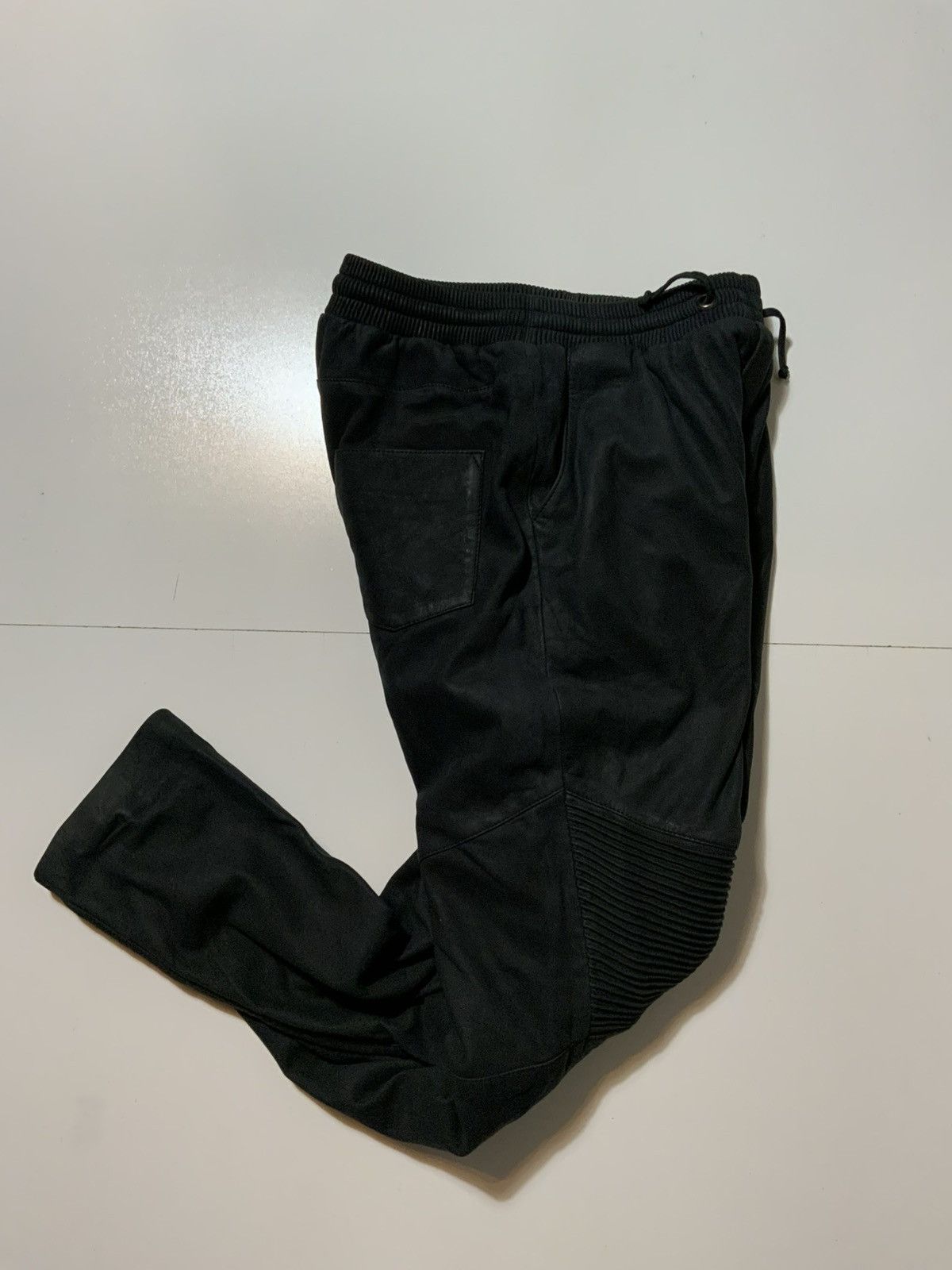 Designer Autark Rough Concept Berlin Lamb Leather Biker Moto Pants Size US 32 / EU 48 - 2 Thumbnail