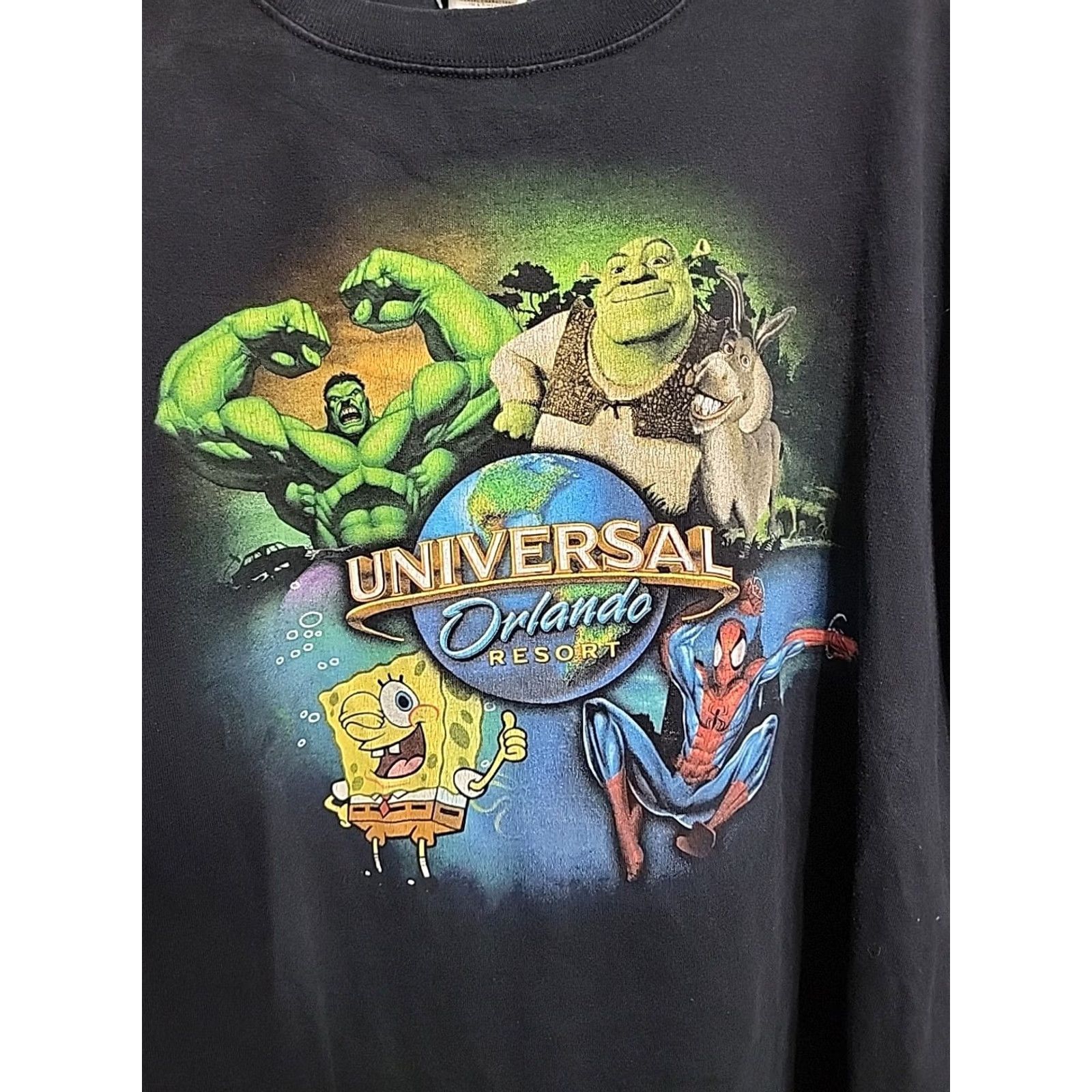 Vintage VINTAGE Universal Shirt 2XL Black Crew Neck Short Sleeve Universal Logo 90s Mens Shirt Size US XXL / EU 58 / 5 - 2 Thumbnail