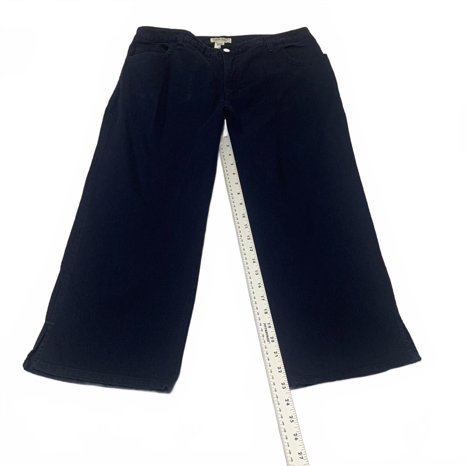 Cherokee Cherokee Women's Size 16 Navy Blue Wide Leg Capri Pants Size 38" / US 16 / IT 52 - 5 Thumbnail