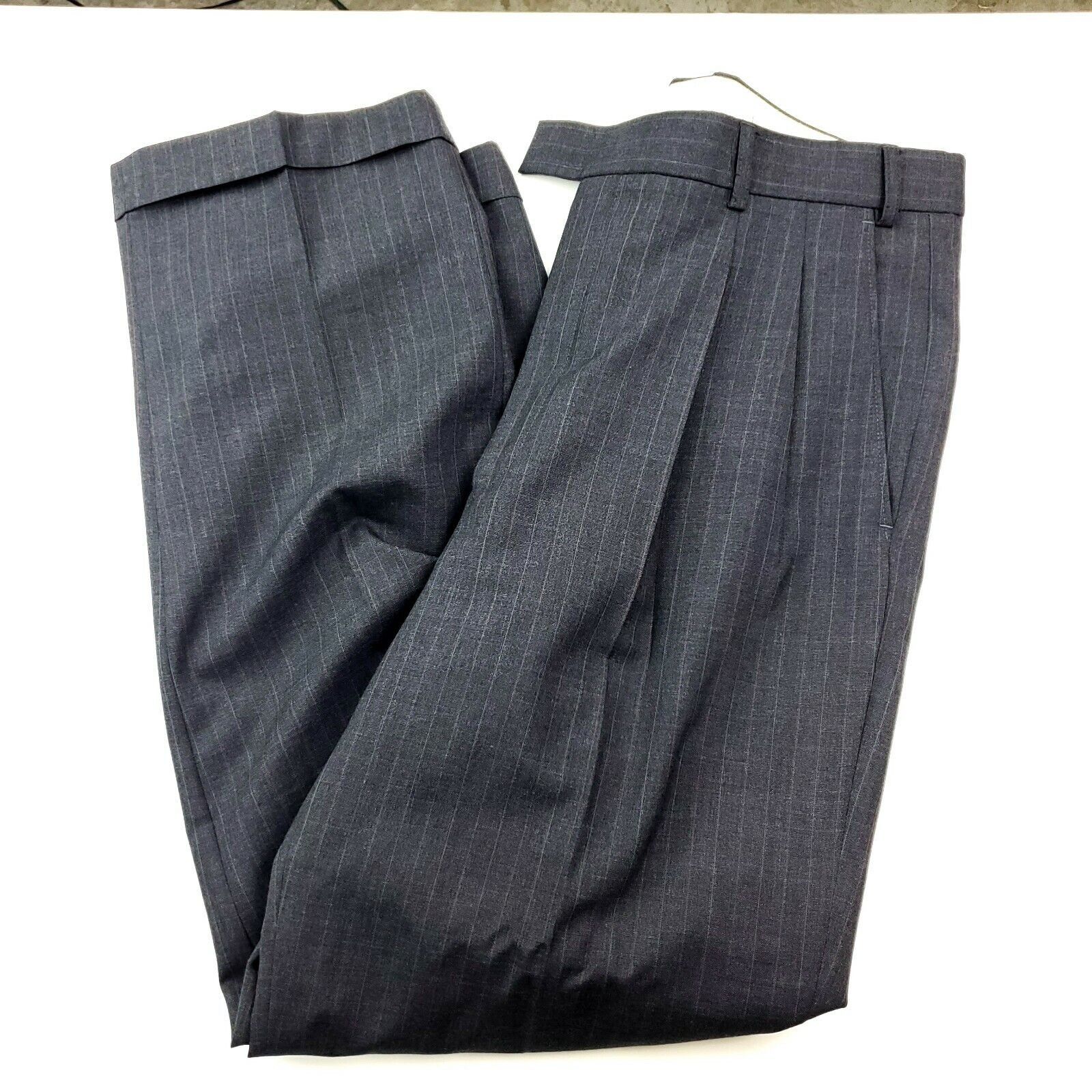 Savile Row Alexandre London Savile Row 40R 2 Button Stripe Gray Wool Su Size 40R - 2 Thumbnail