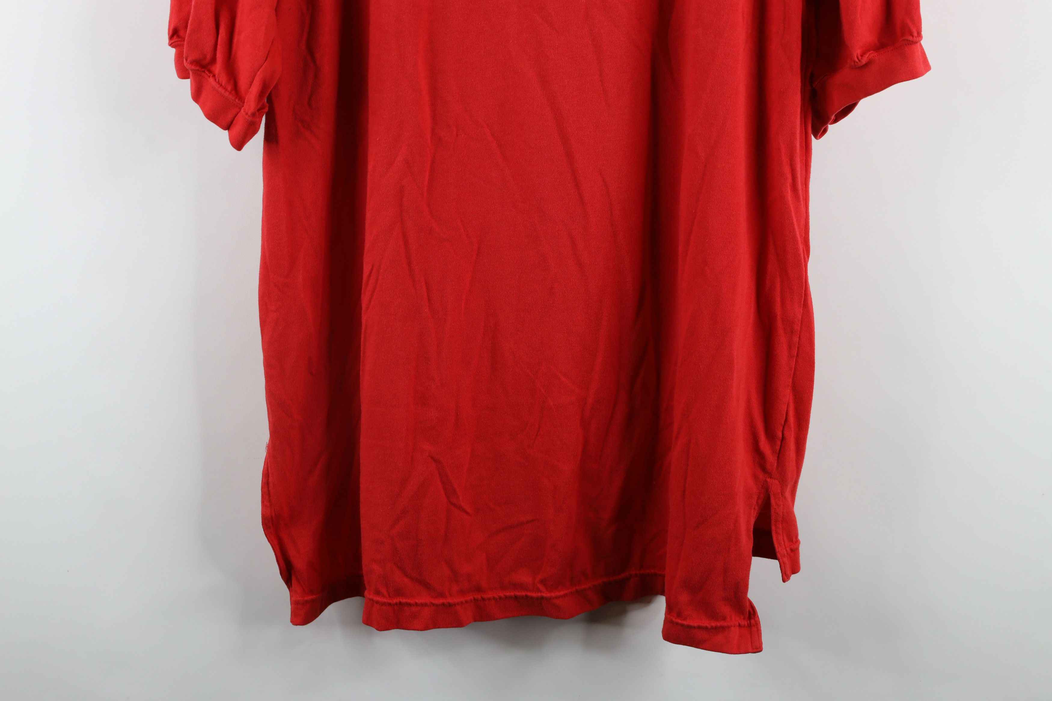 Vintage Vintage 90s Streetwear Blank Short Sleeve Henley T-Shirt Red Size US XL / EU 56 / 4 - 11 Thumbnail