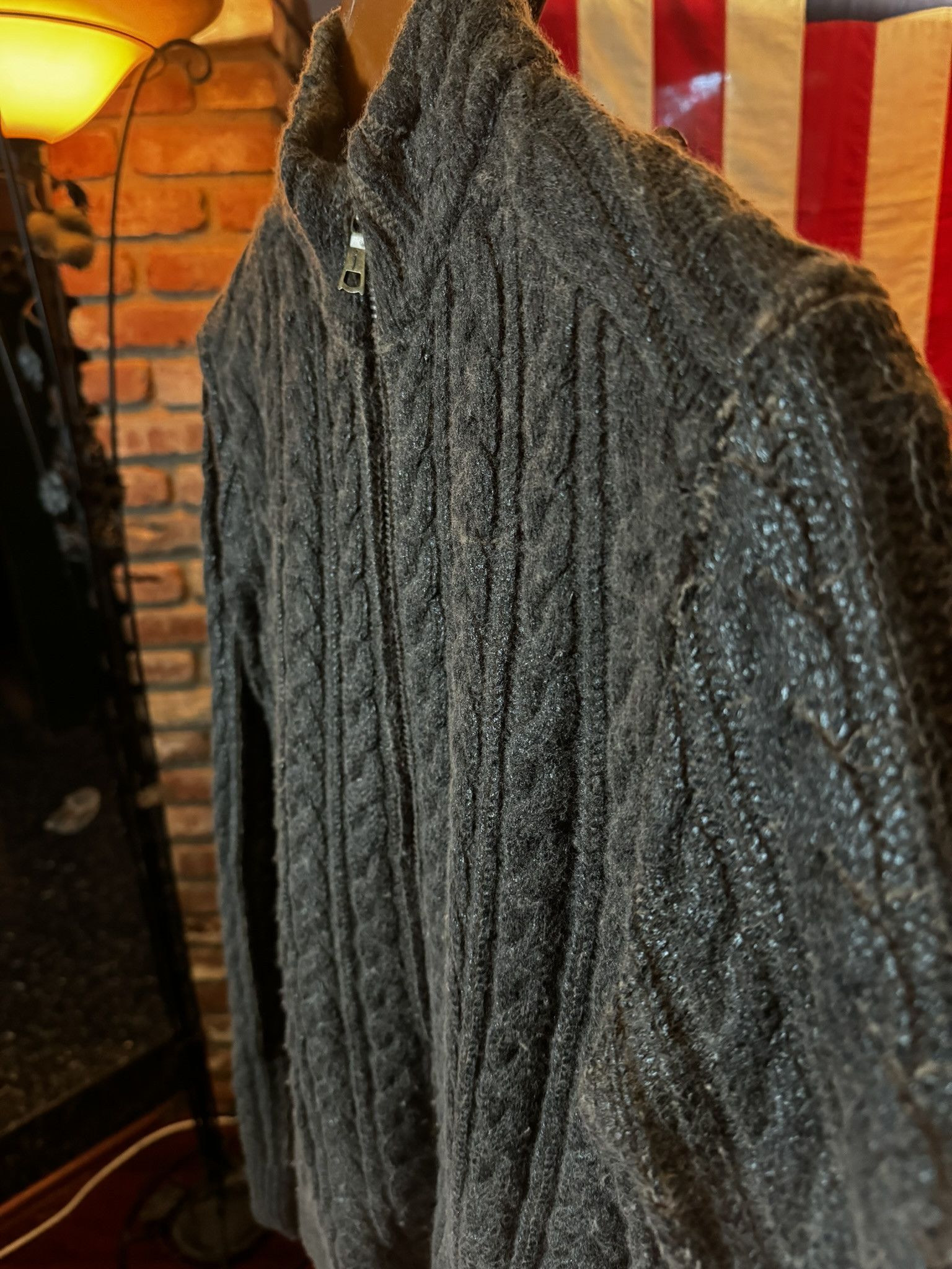 John Varvatos $898 JOHN VARVATOS Resin Coated Zip Sweater (sz. XS/S) Size US S / EU 44-46 / 1 - 3 Thumbnail
