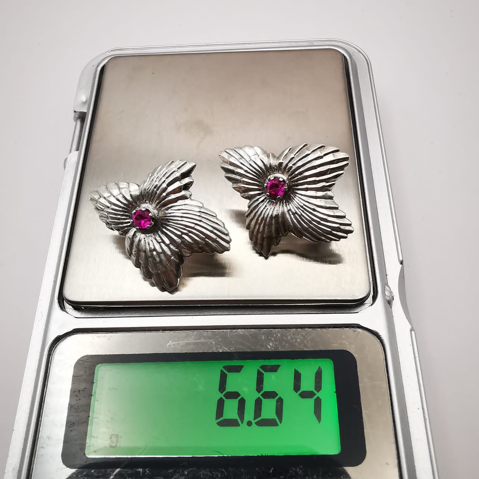 Sterling Silver × Vintage Vintage, Jewelry Earrings 925 Sterling Silver, Ruby Size ONE SIZE - 7 Thumbnail