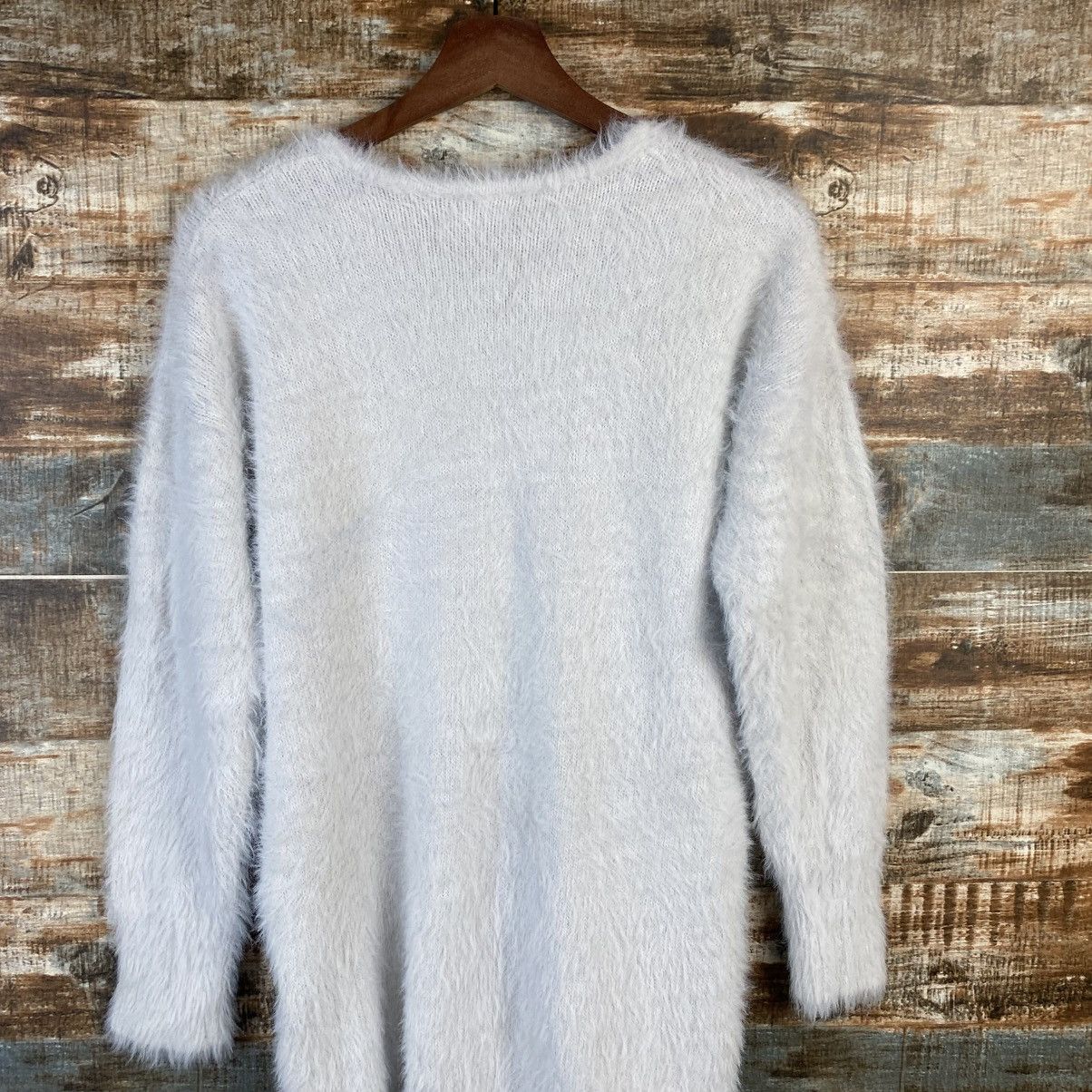 Homespun Knitwear DL Cinema Club Gray fur shaggy mohair Knitwear #C1108 Size L / US 10 / IT 46 - 13 Thumbnail