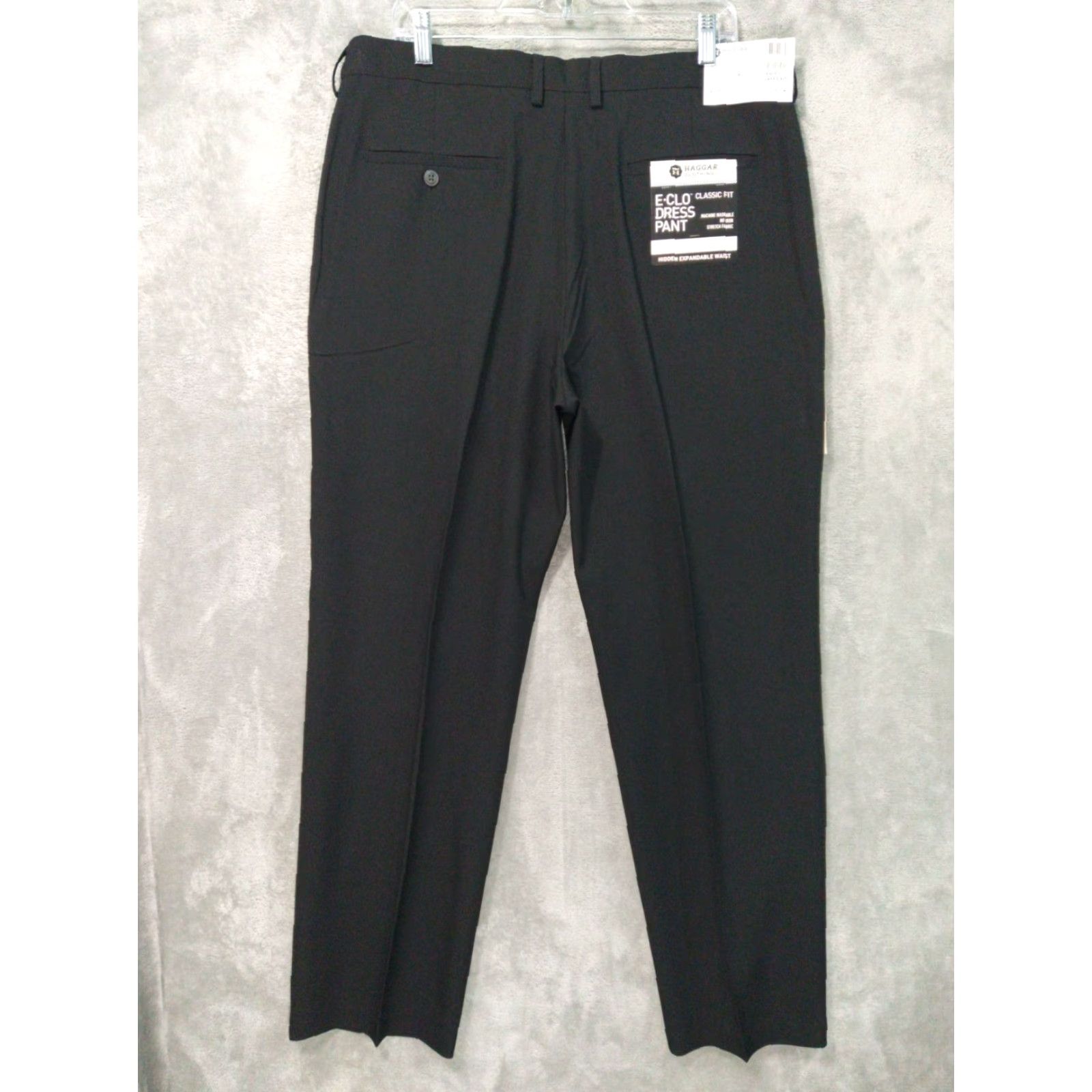 Haggar Haggar Dress Pants Mens 36x31 Black E Clo Classic Fit Straight Leg High Rise Dress Pants Mens Regular Waist 36 Black Straight Leg Classic Size US 36 / EU 52 - 2 Thumbnail