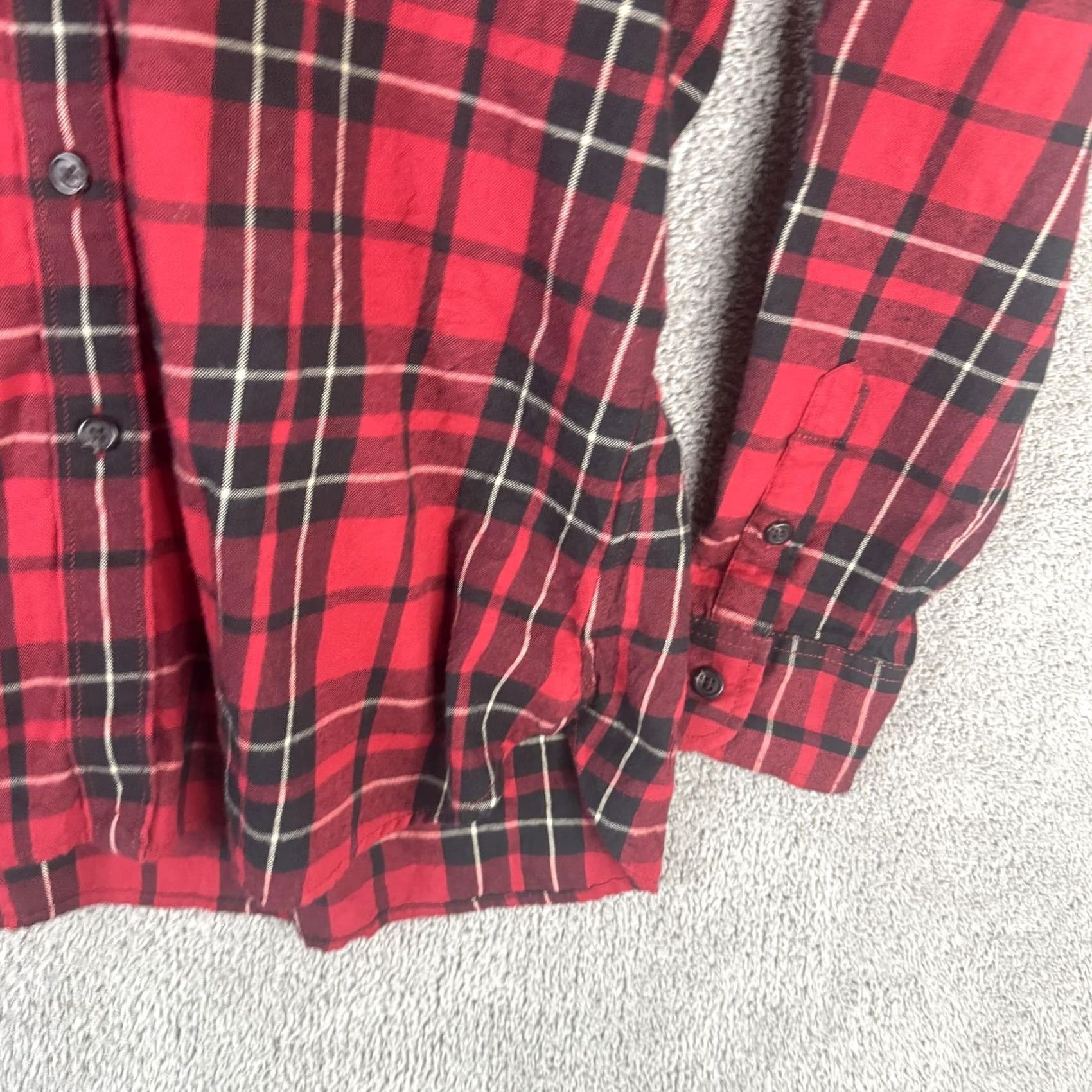 Ralph Lauren Lauren Ralph Lauren Shirt Womens Petite Large Red Plaid Flannel Button Front Tailored Collar Sleeves Long Casual Mens Womens No Size S / US 4 / IT 40 - 3 Thumbnail