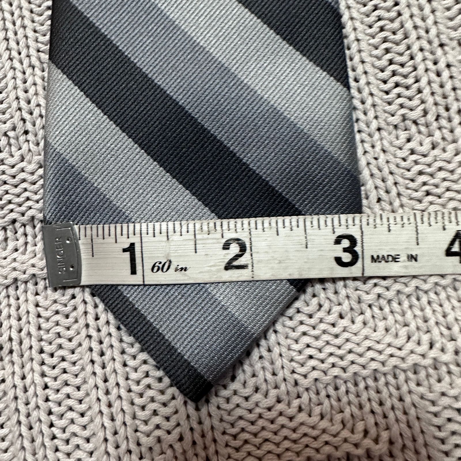 Vintage Vintage Jean Pierre silver striped men's tie Size ONE SIZE - 5 Thumbnail