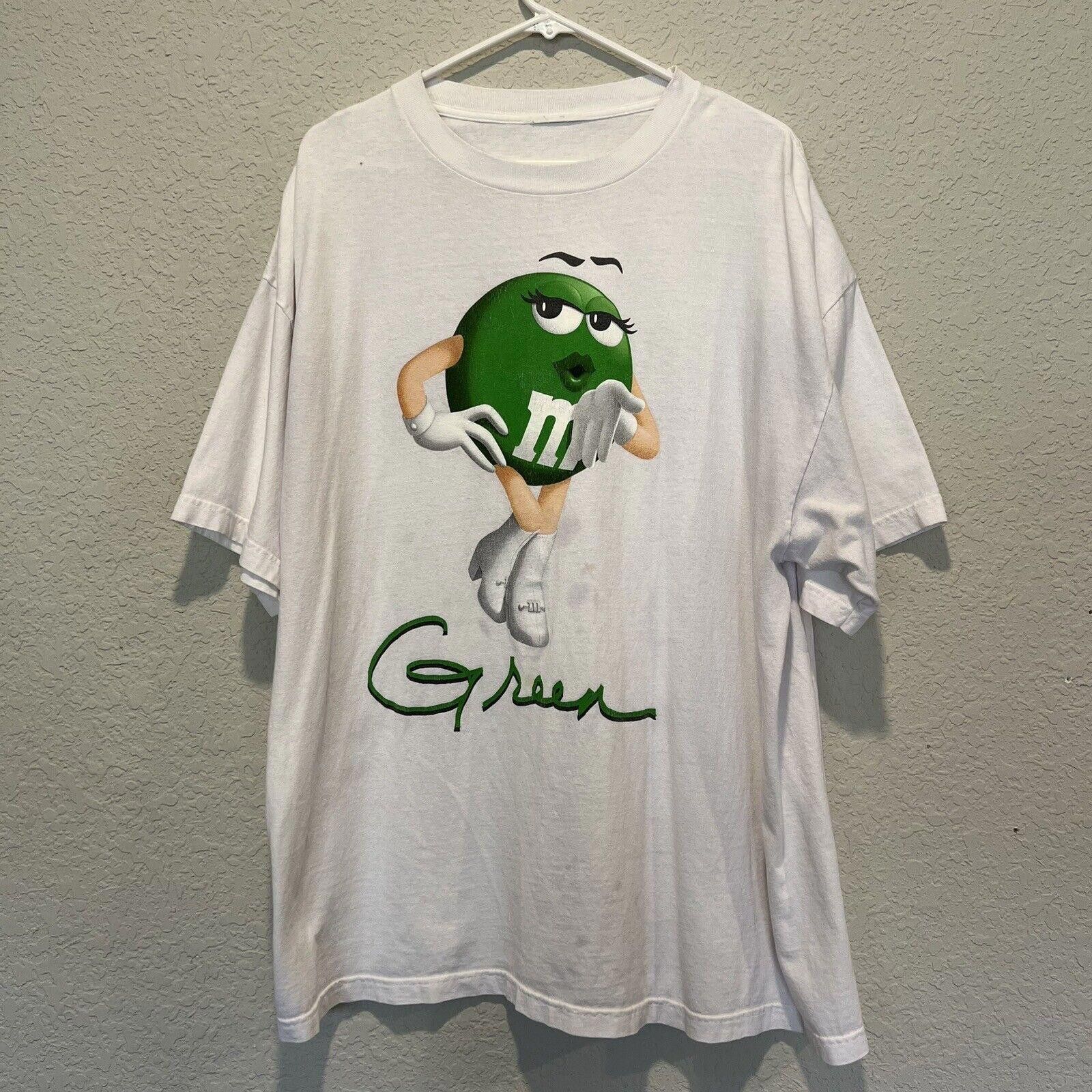 Designer Vintage 90’s RARE Green M&M’s Chocolate Candy Shirt Size 2XL Size US XXL / EU 58 / 5 - 1 Thumbnail