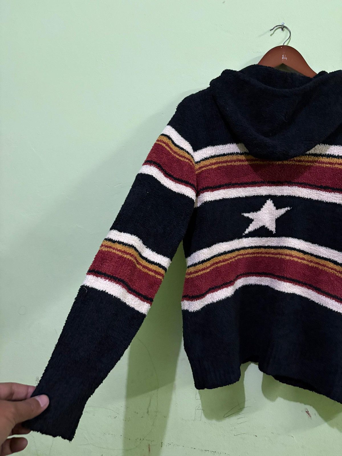 Hysteric Glamour × Japanese Brand × Tornado Mart VTG 90 291295 Homme Sweater Knitwear Star Design With Hoodie Size US M / EU 48-50 / 2 - 8 Thumbnail