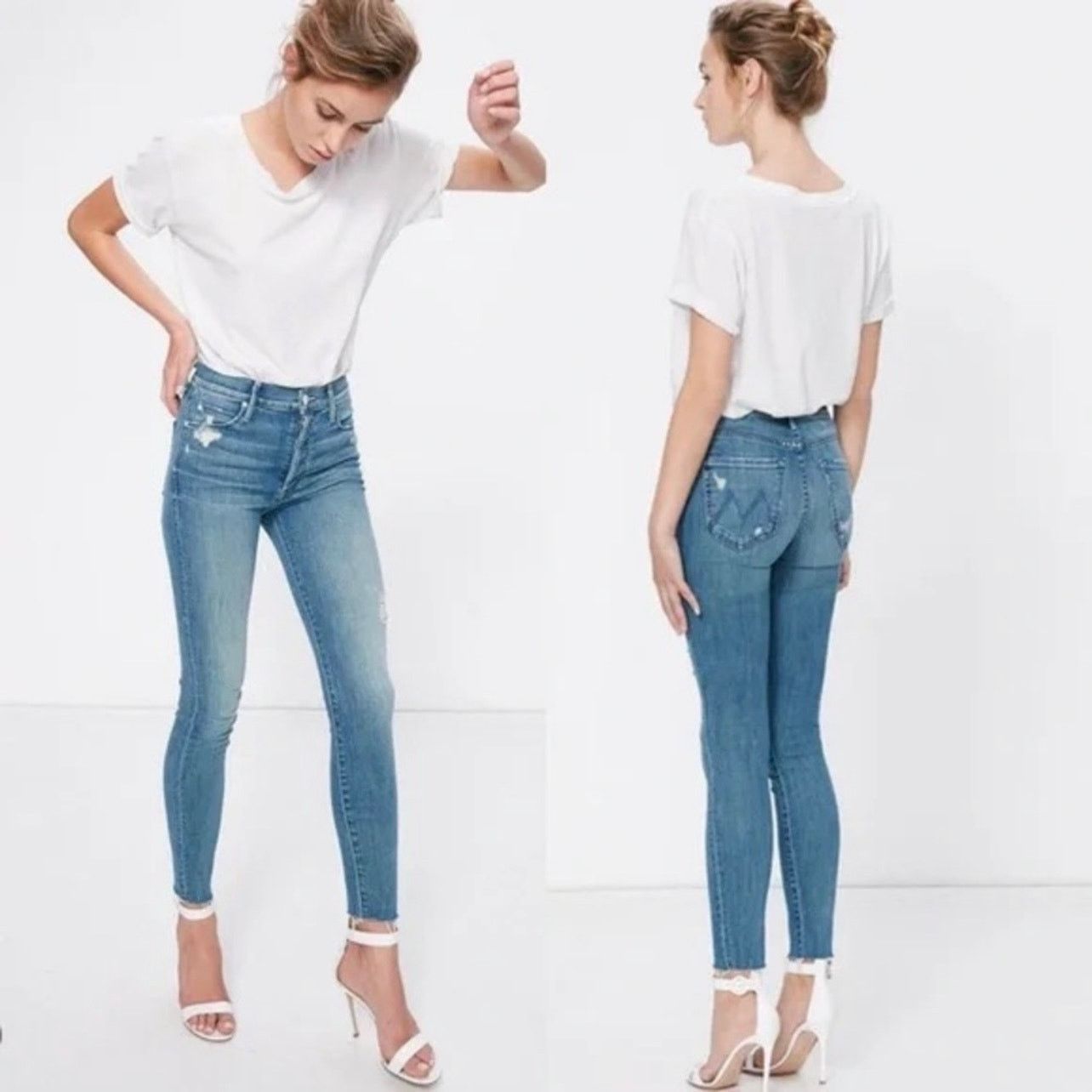 MOTHER Mother The Stunner Ankle Fray Graffiti Girl jeans size 26 Size 26" / US 2 / IT 38 - 1 Thumbnail