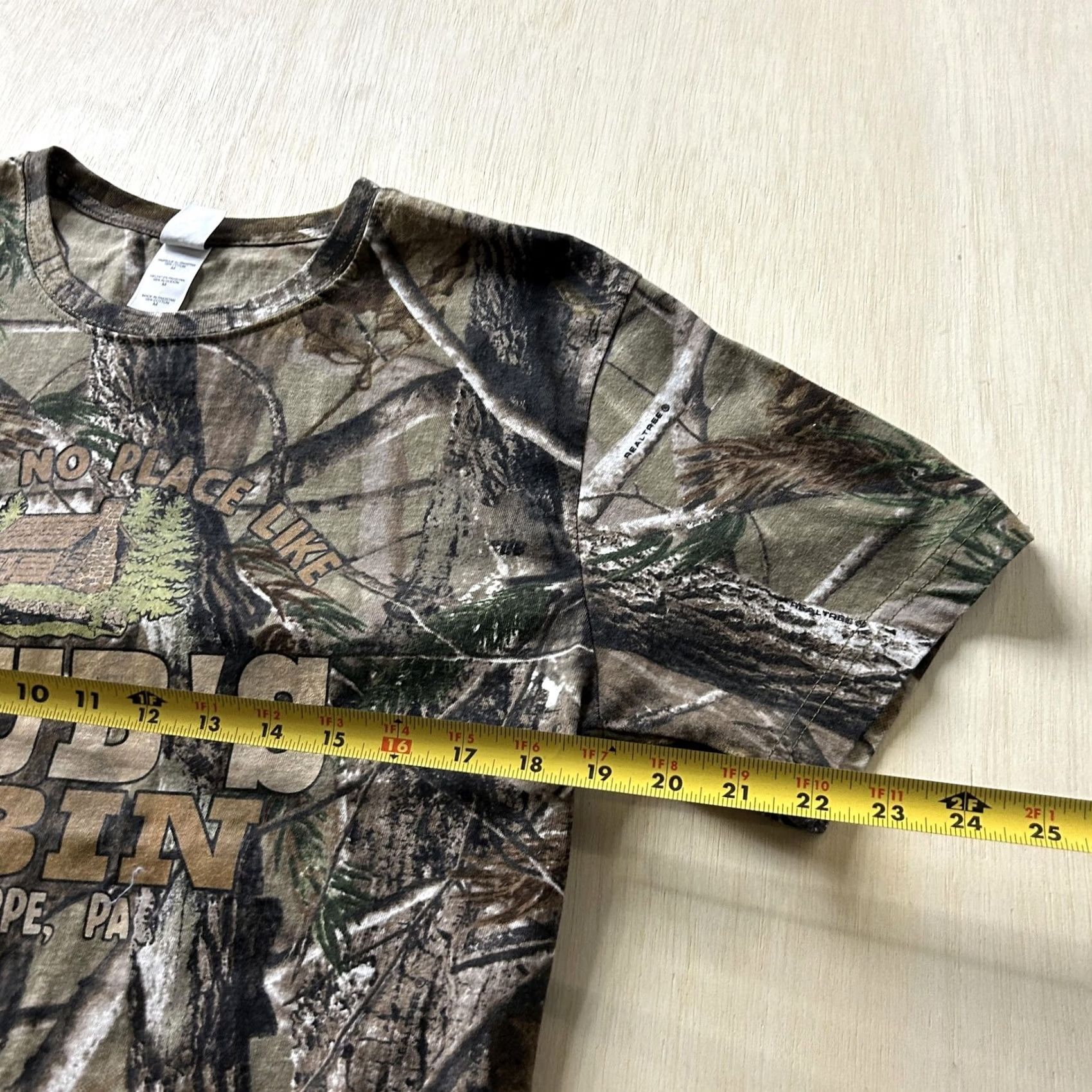 Vintage Y2K Grub'S Cabin Jim Thorpe PA Shirt Mens Medium Brown Camo Tee Code V Size US M / EU 48-50 / 2 - 5 Thumbnail