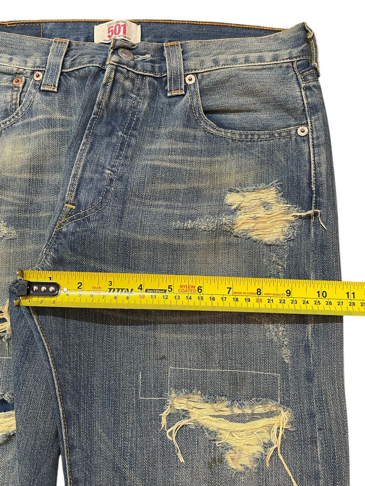 Levi's Vintage Levis 501 Mud Wash Distressed Destroyed Loose Jeans Size US 30 / EU 46 - 15 Thumbnail