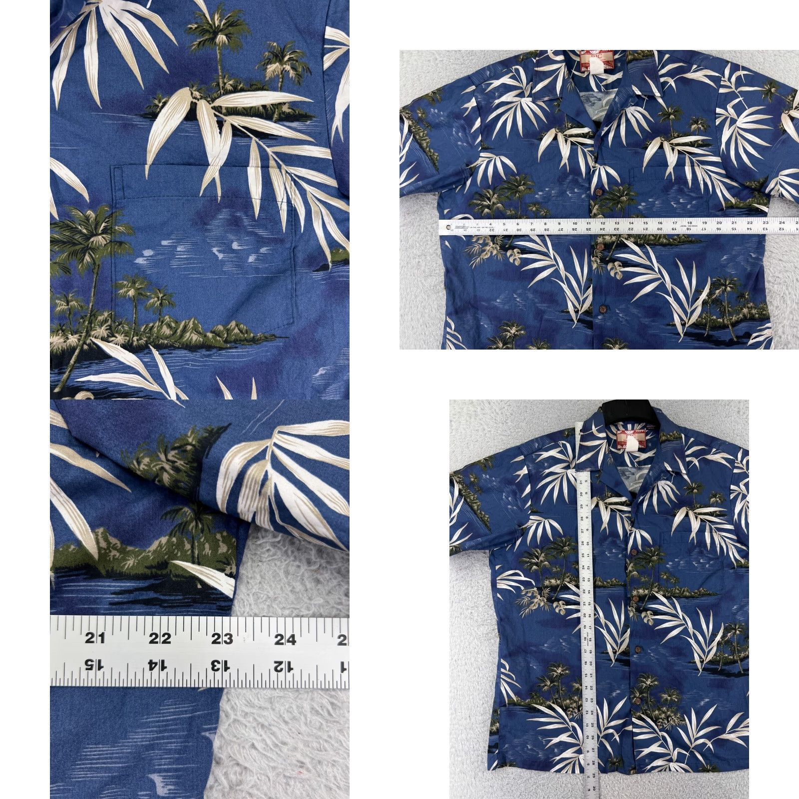 Vintage RJC Shirt Men Large Blue Floral Bamboo Island Pattern 100% Cotton Hawaiian Beach Size US L / EU 52-54 / 3 - 8 Thumbnail