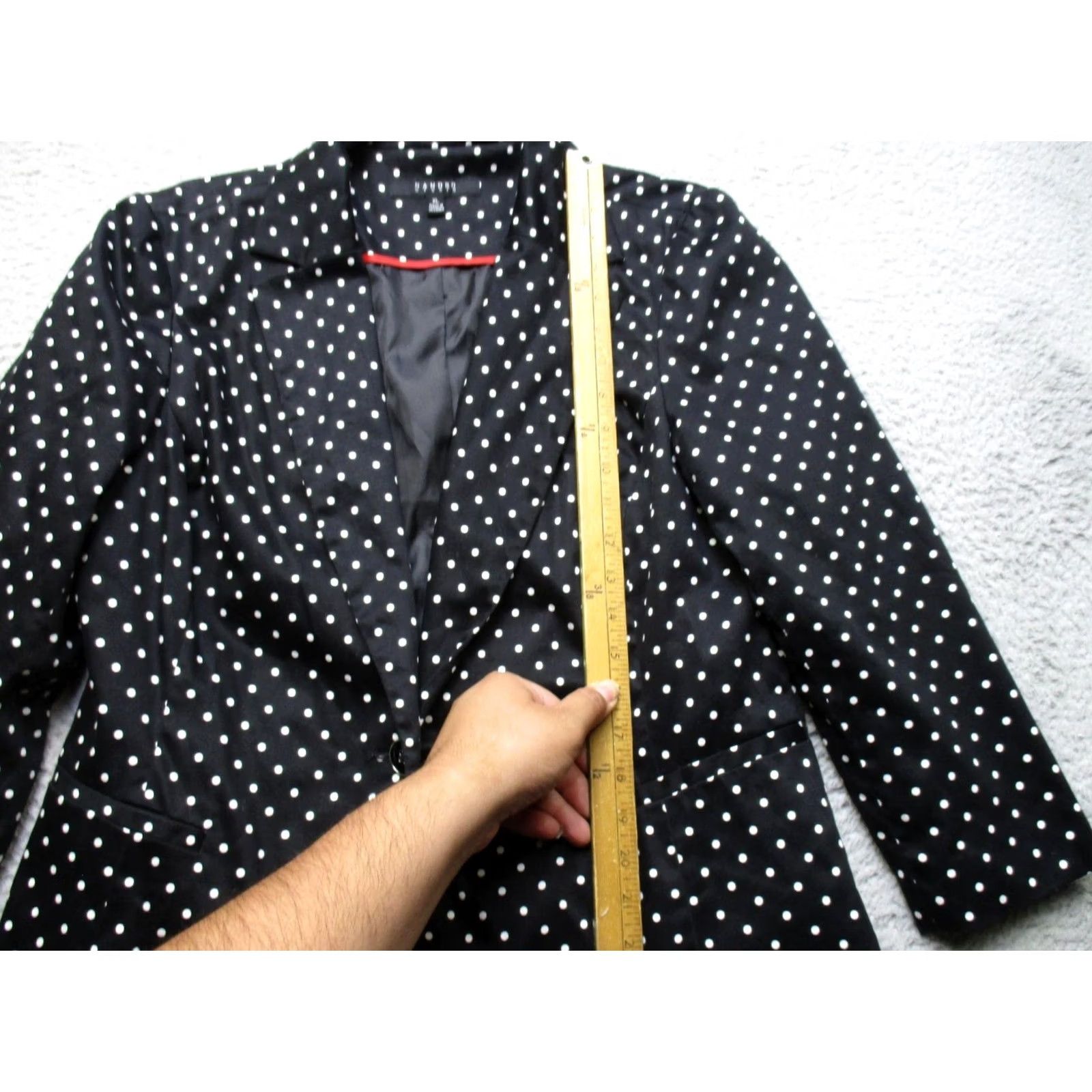 Sandro Sandro Studio Blazer Womens XL Black Polka Dot Button Stretch Jacket Size XL / US 12-14 / IT 48-50 - 4 Thumbnail