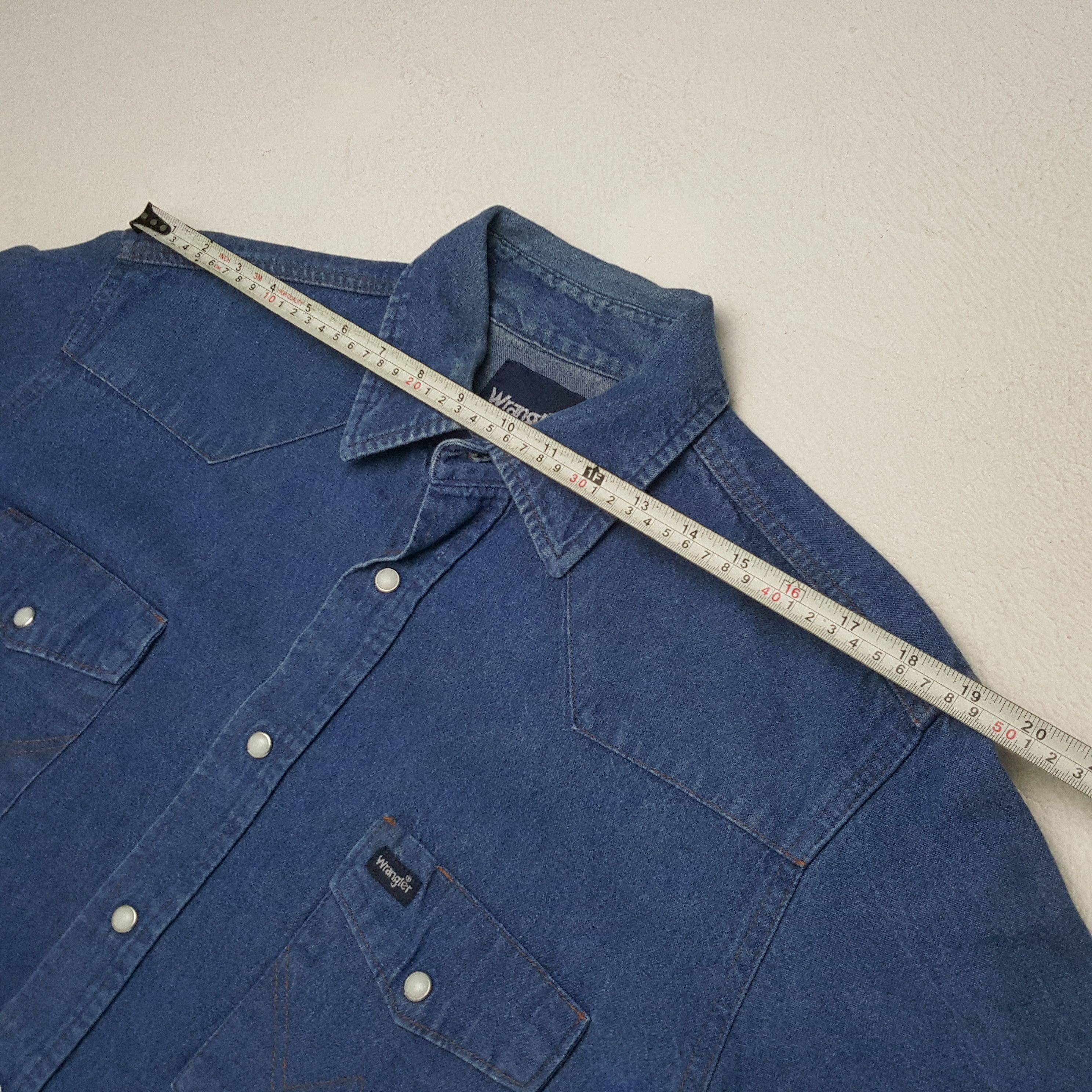 Vintage × Wrangler WRANGLER Classic Style Double Pocket Shirt Size US L / EU 52-54 / 3 - 4 Thumbnail
