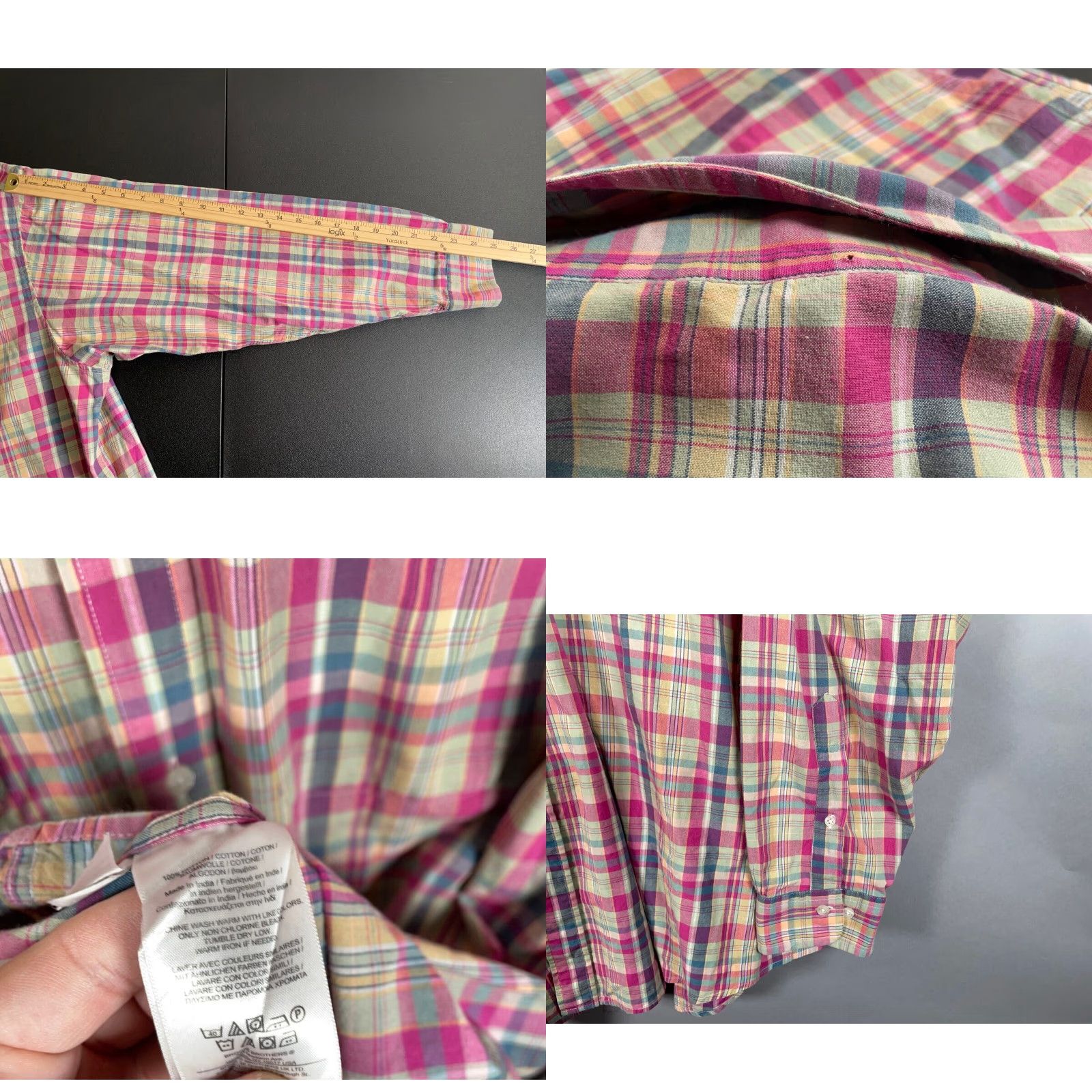 Brooks Brothers Brooks Brothers Shirt Adult 2XL Pink Plaid Button-Down Cotton Casual Colorful Preppy Mens Size US XXL / EU 58 / 5 - 8 Thumbnail