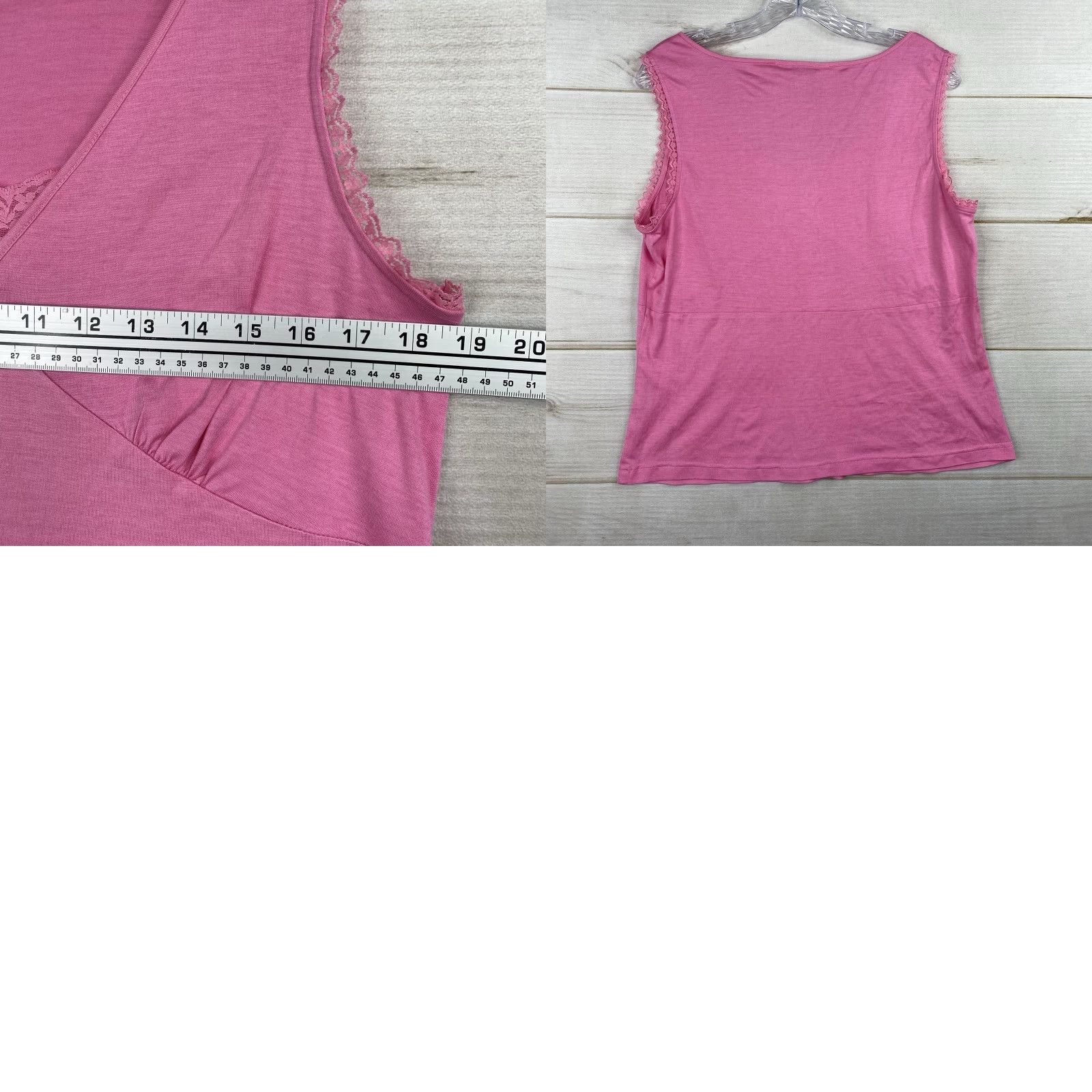 Vintage Vtg Allison Taylor Top Womens XL Pink Silk Blend V-Neck Tank Camisole Retro Size XL / US 12-14 / IT 48-50 - 8 Thumbnail