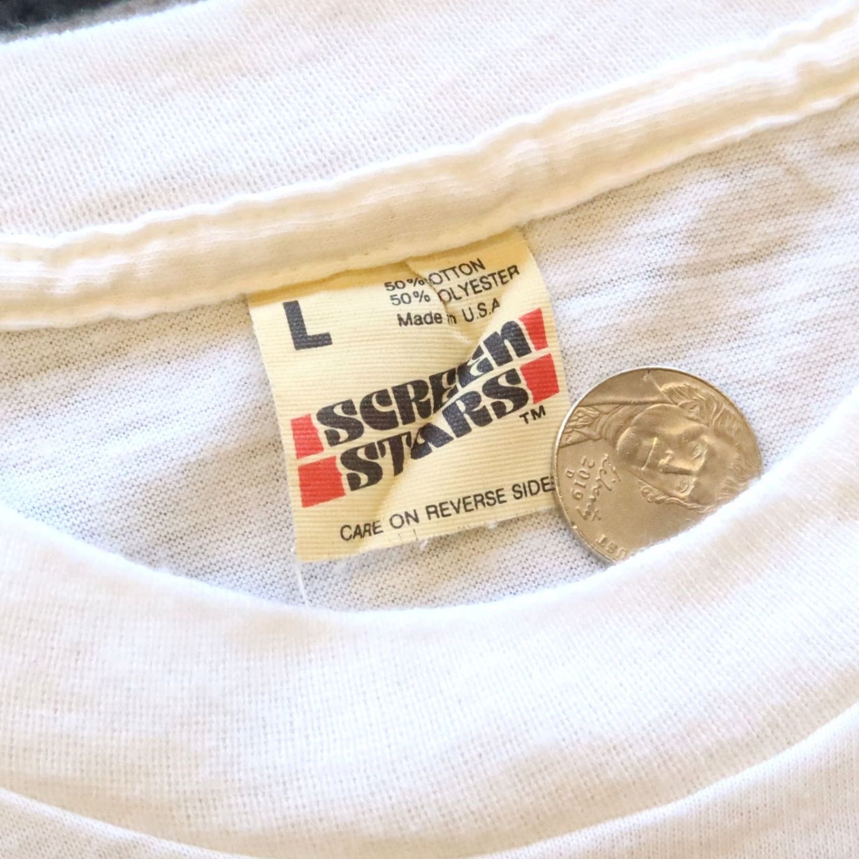Vintage VINTAGE Pete Townshend Chinese Eyes Tshirt L White Mens Shirt Size US L / EU 52-54 / 3 - 6 Thumbnail