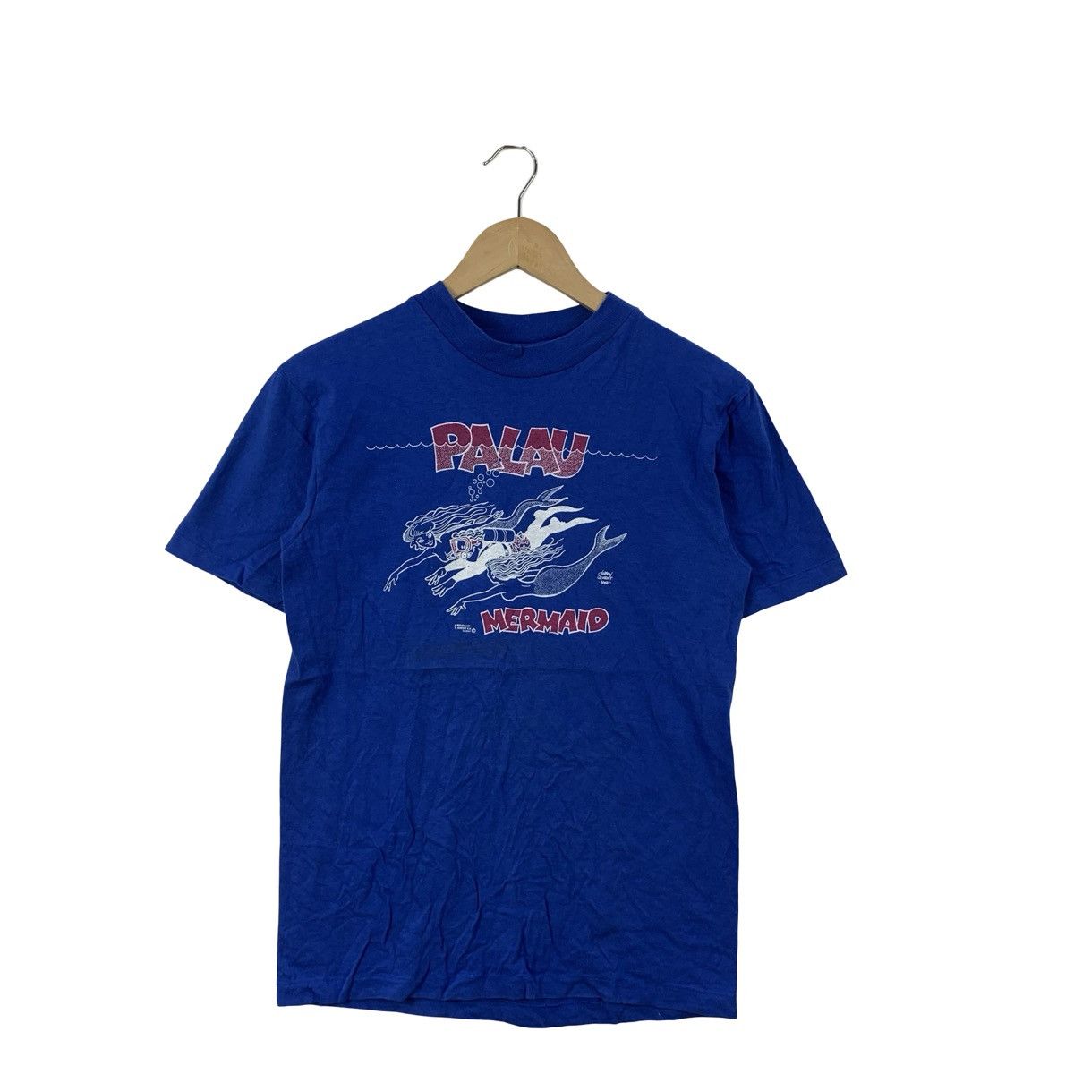 Vintage Vintage Palau Mermaid Graphic T-Shirt Ocean Theme Tourist Size US S / EU 44-46 / 1 - 4 Thumbnail