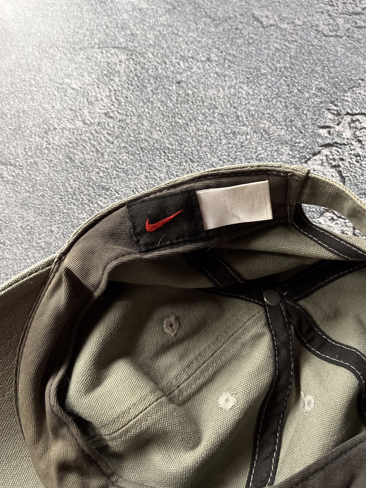 Nike × Vintage Vintage Nike Metal Swoosh Cap Dad Hat 90s like drill Size ONE SIZE - 5 Thumbnail