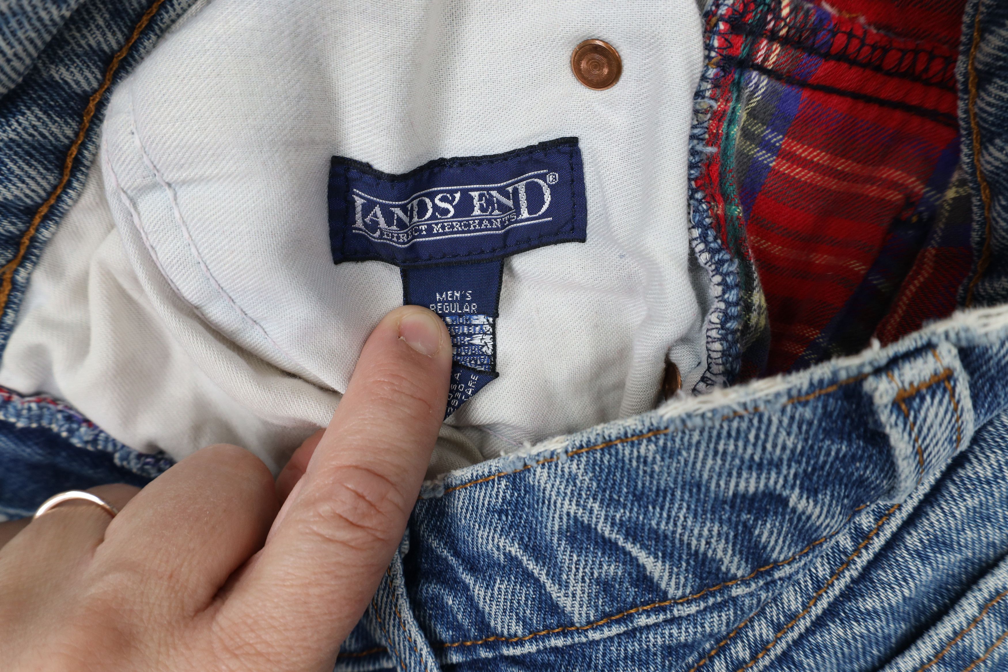 Lands' End × Vintage Vintage 90s Lands End Flannel Lined Denim Jeans Blue USA Size US 34 / EU 50 - 11 Thumbnail