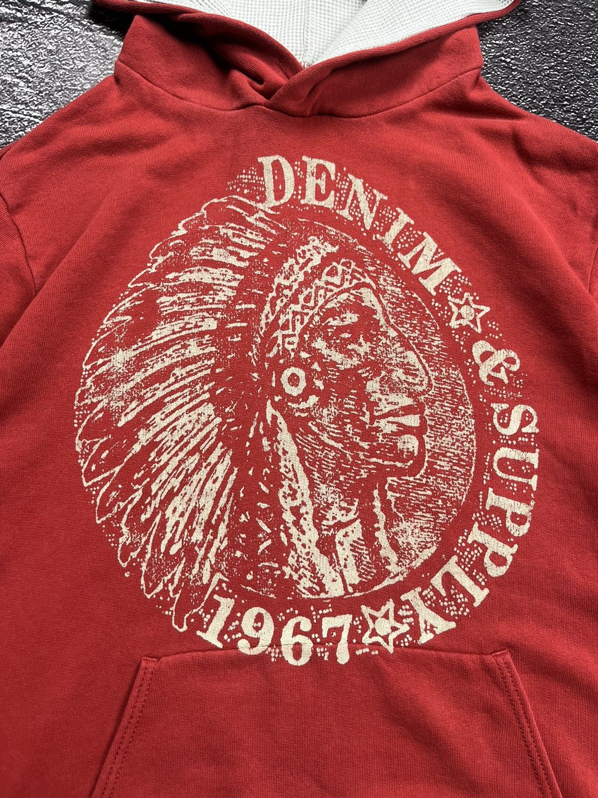 Denim & Supply Ralph Lauren Denim Supply Ralph Lauren Indian Face Red Hoodie Size US M / EU 48-50 / 2 - 3 Thumbnail