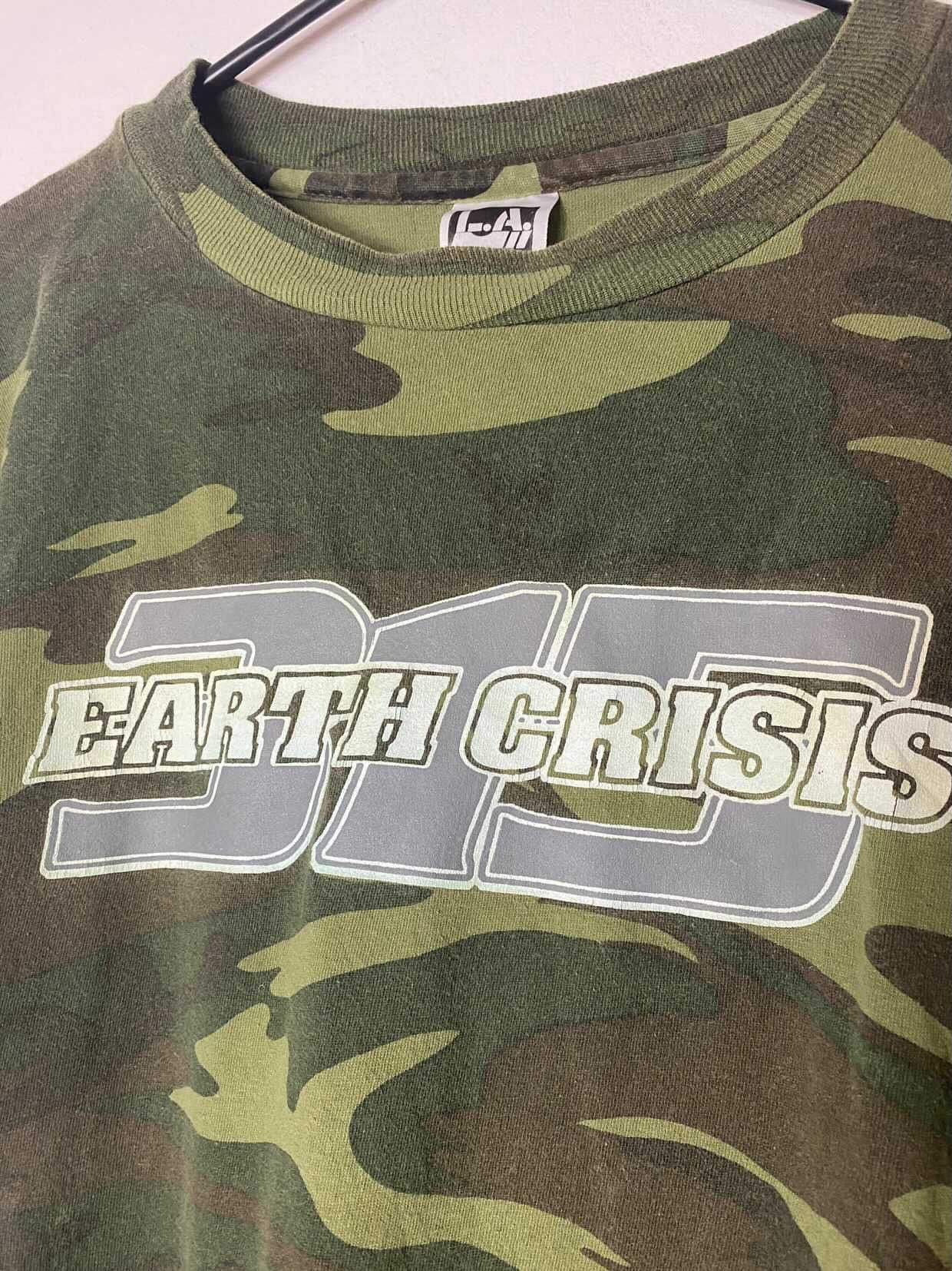 image of Vintage 90’S Earth Crisis Shirt - Single Stitch in Camo, Men's (Size XL)