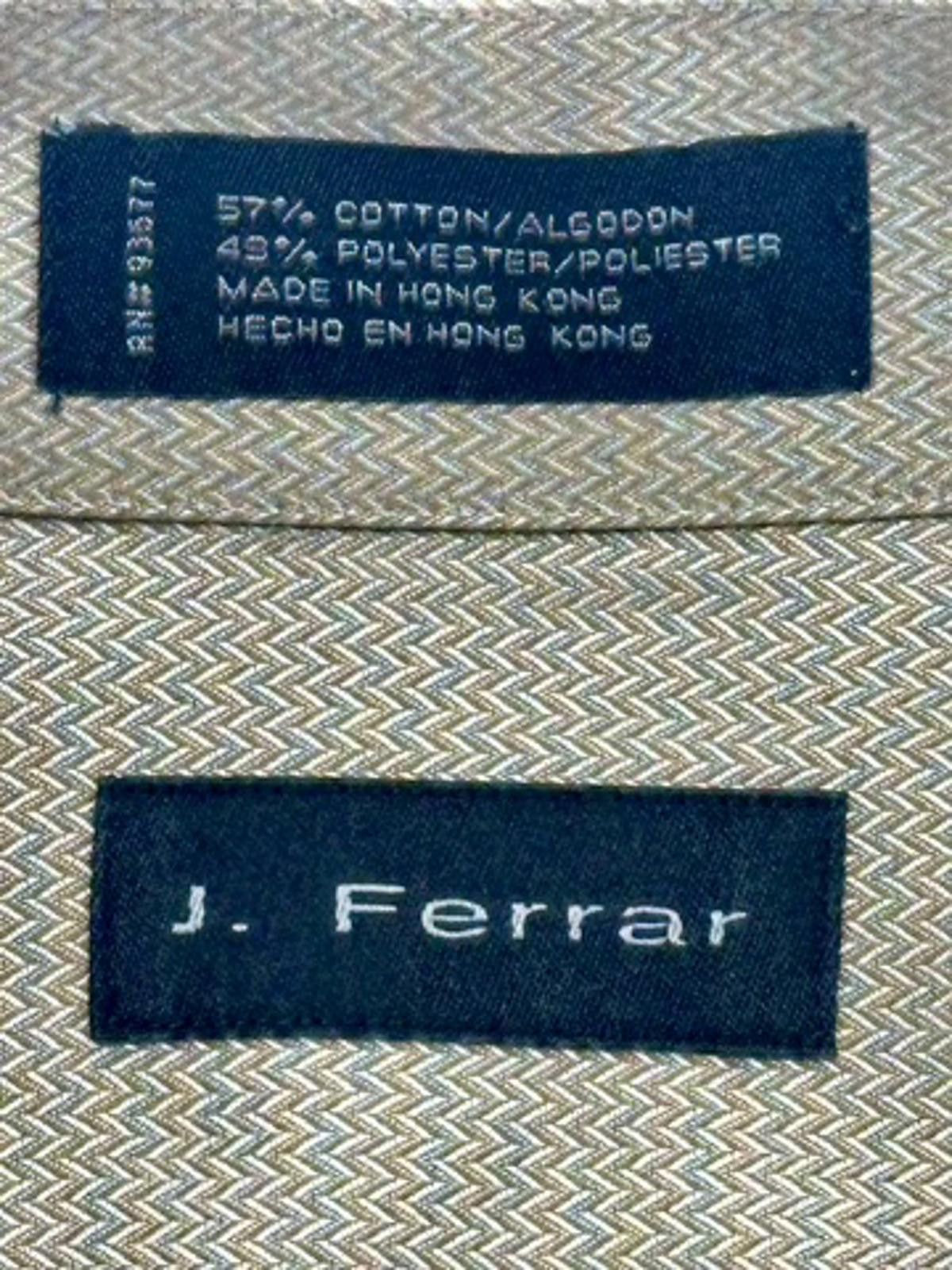 J Ferrar J. Ferrar Cotton/Polyester Button Down Brown 15.5/34-35 Size 42R - 5 Thumbnail