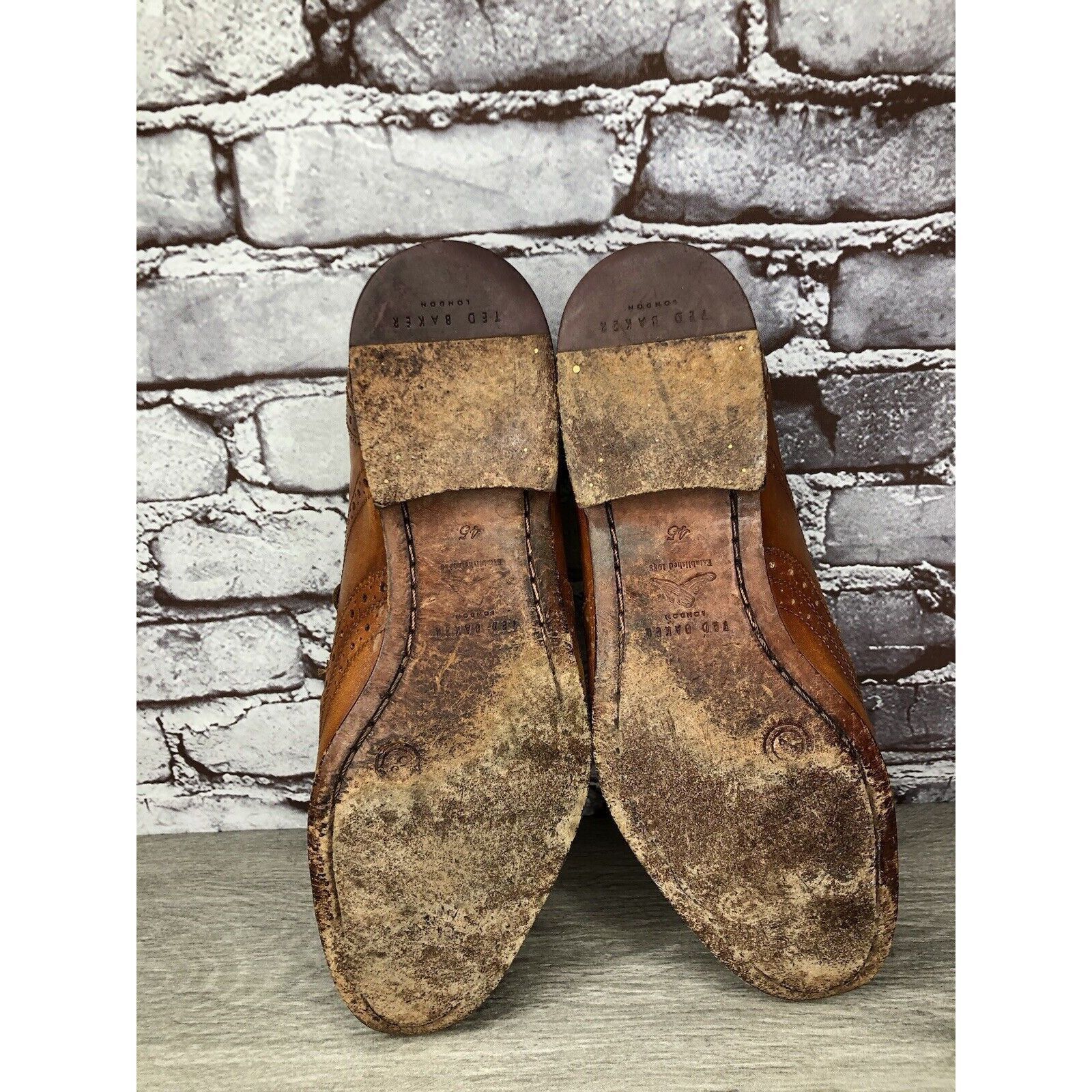 Ted Baker Ted Baker London Gryene Chili Brown Leather Derby Wingtip Ox Size US 12 / EU 45 - 7 Thumbnail