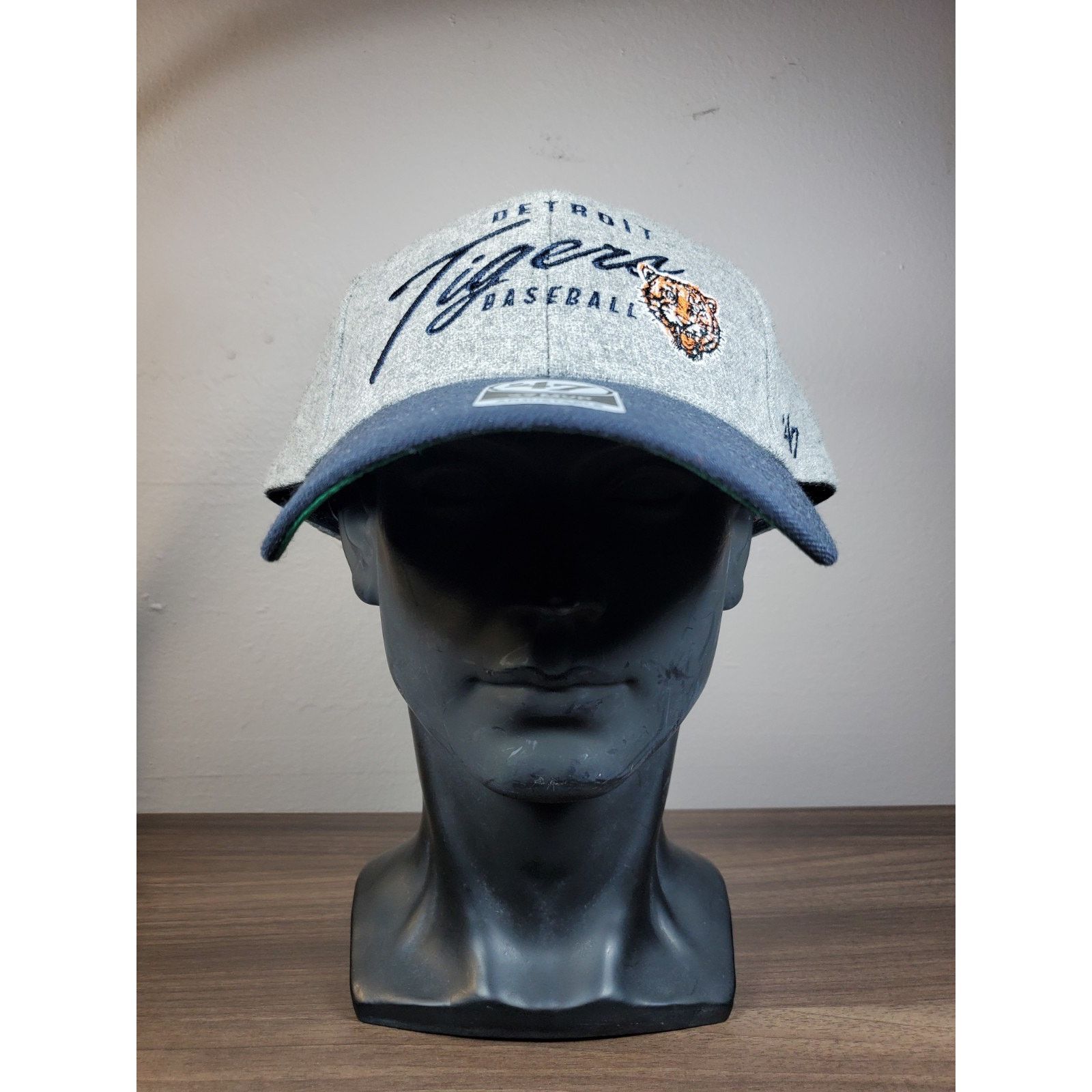 47 Brand × MLB Detroit Tigers Cooperstown Hat Cap Script Logo Gray Fleece Size ONE SIZE - 4 Thumbnail