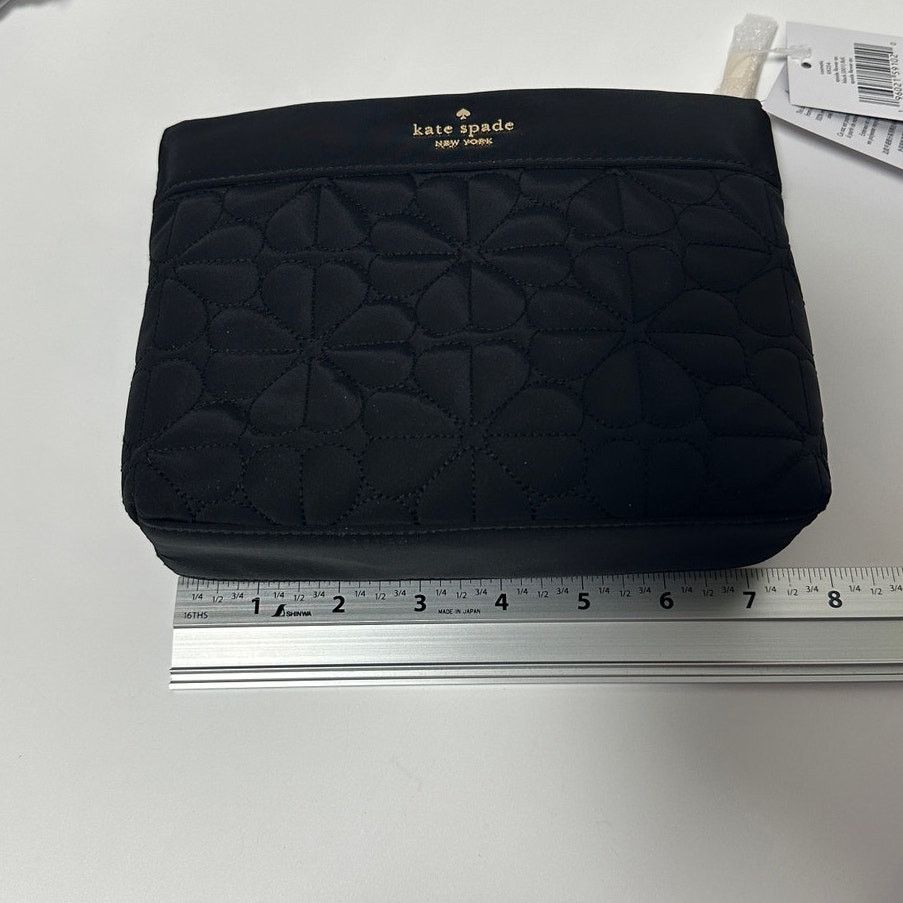Kate Spade Kate Spade Spade Flower Quilted Cosmetic Pouch Black Size ONE SIZE - 12 Thumbnail
