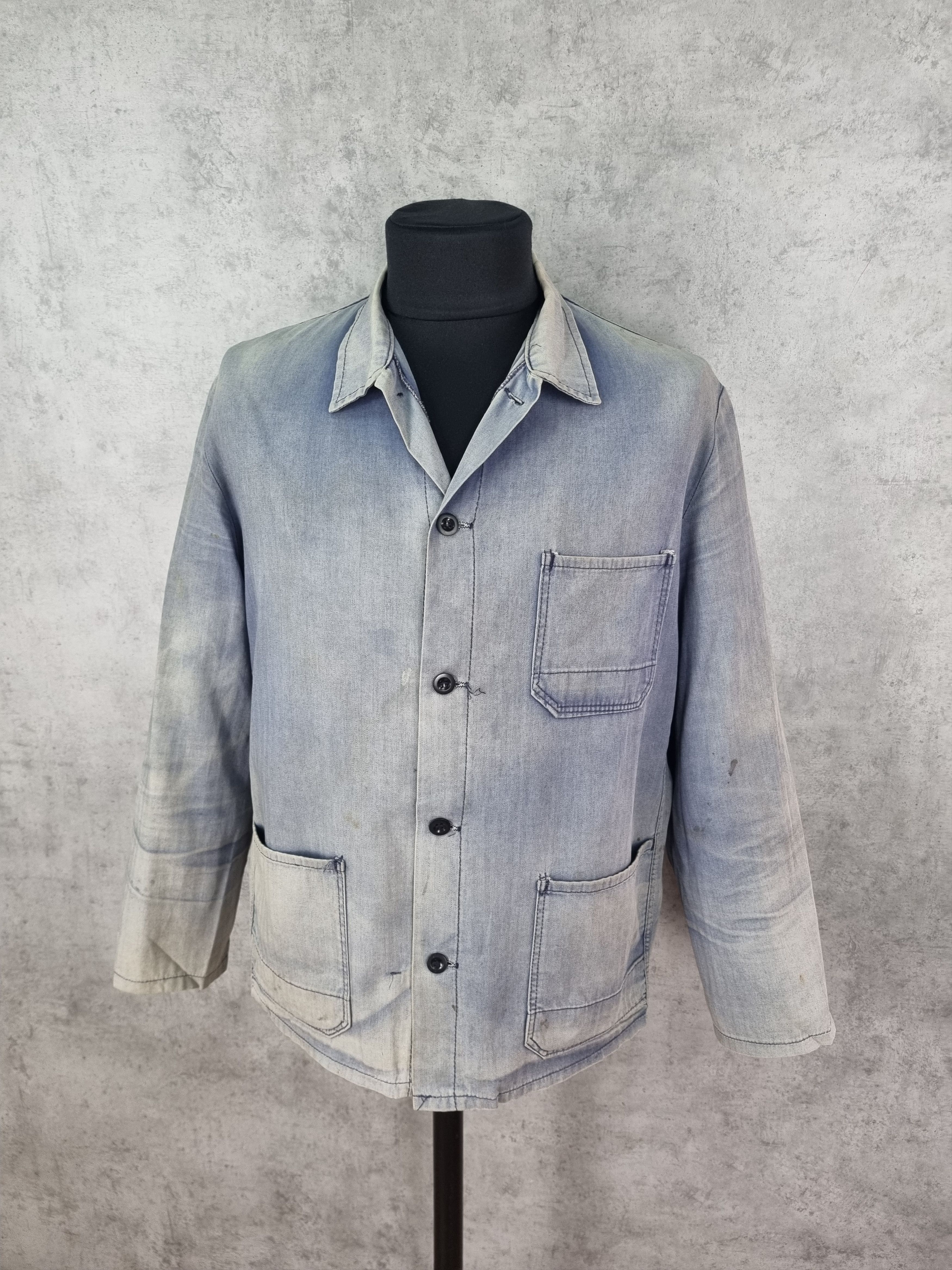 Vintage Unique Destroyed Faded Dirty Painted Worker Vintage Jacket Size US XXL / EU 58 / 5 - 5 Thumbnail