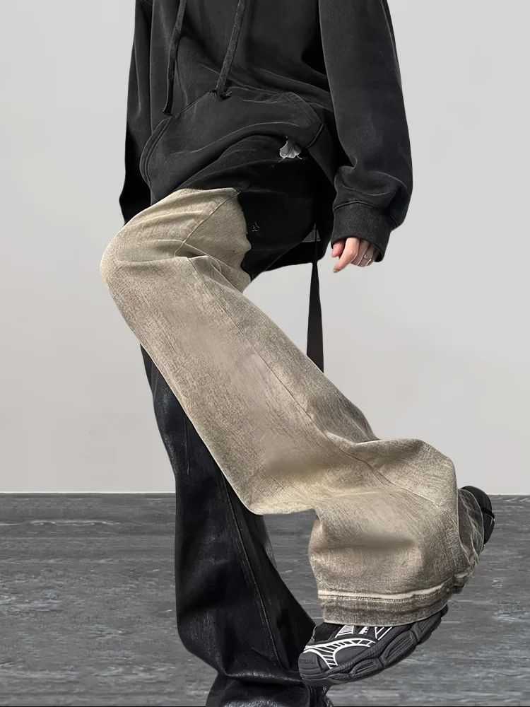 Vintage Coating waxing Patchwork Old Baggy Jeans Size US 32 / EU 48 - 4 Thumbnail