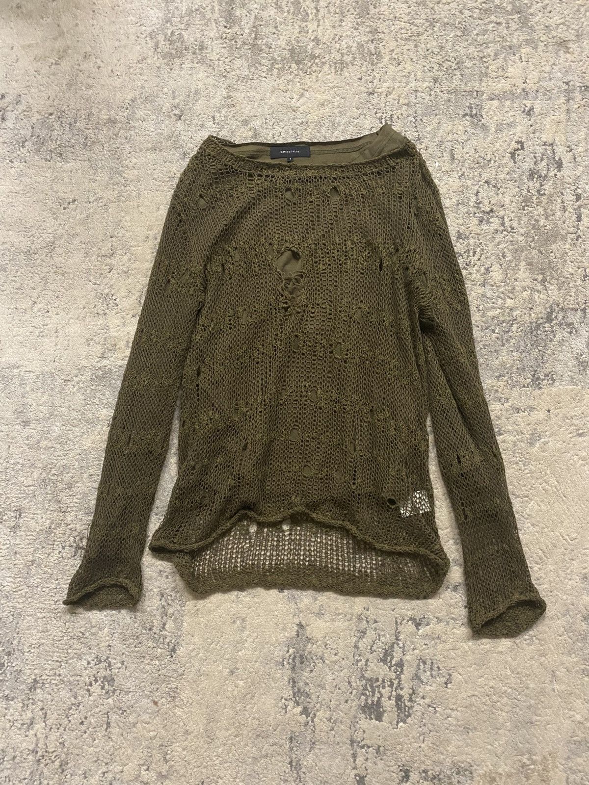 【TKintheUK 】SHIPS JET BLUE Ships Jet Blue Ship Jets Blue - Mesh Distressed Knit/Long sleeve T