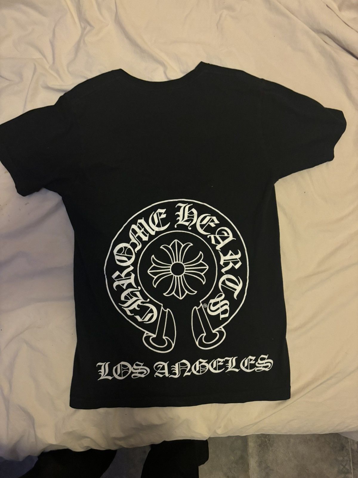 Image of Short Sleeve Chrome Hearts Los Angeles in Black, Men's (Size Small)