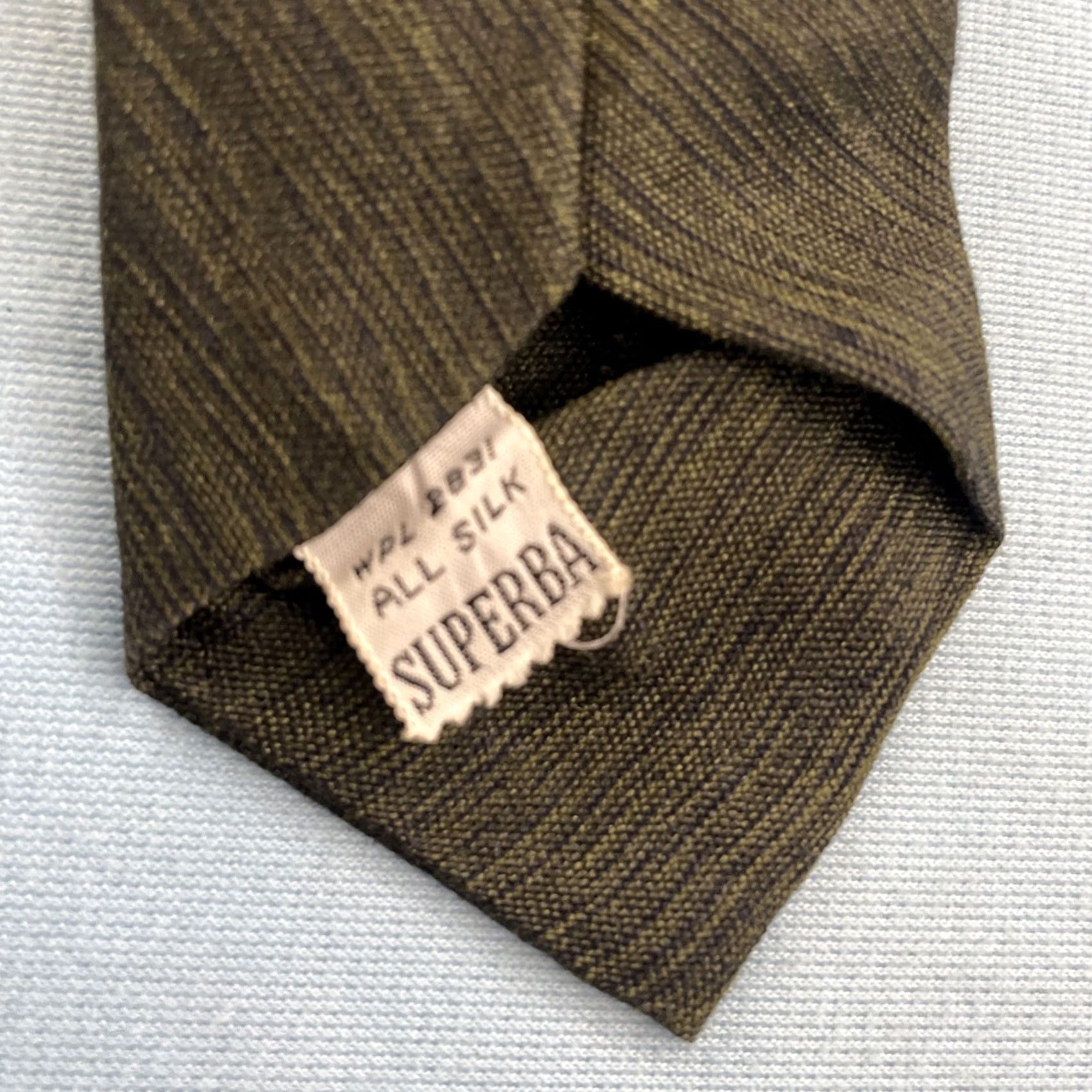 MCM vtg 60s Superba All Silk Skinny Tie MCM Slim Capsule Necktie Green Gray 2.2x58 Capsule Narrow Necktie Size ONE SIZE - 7 Thumbnail